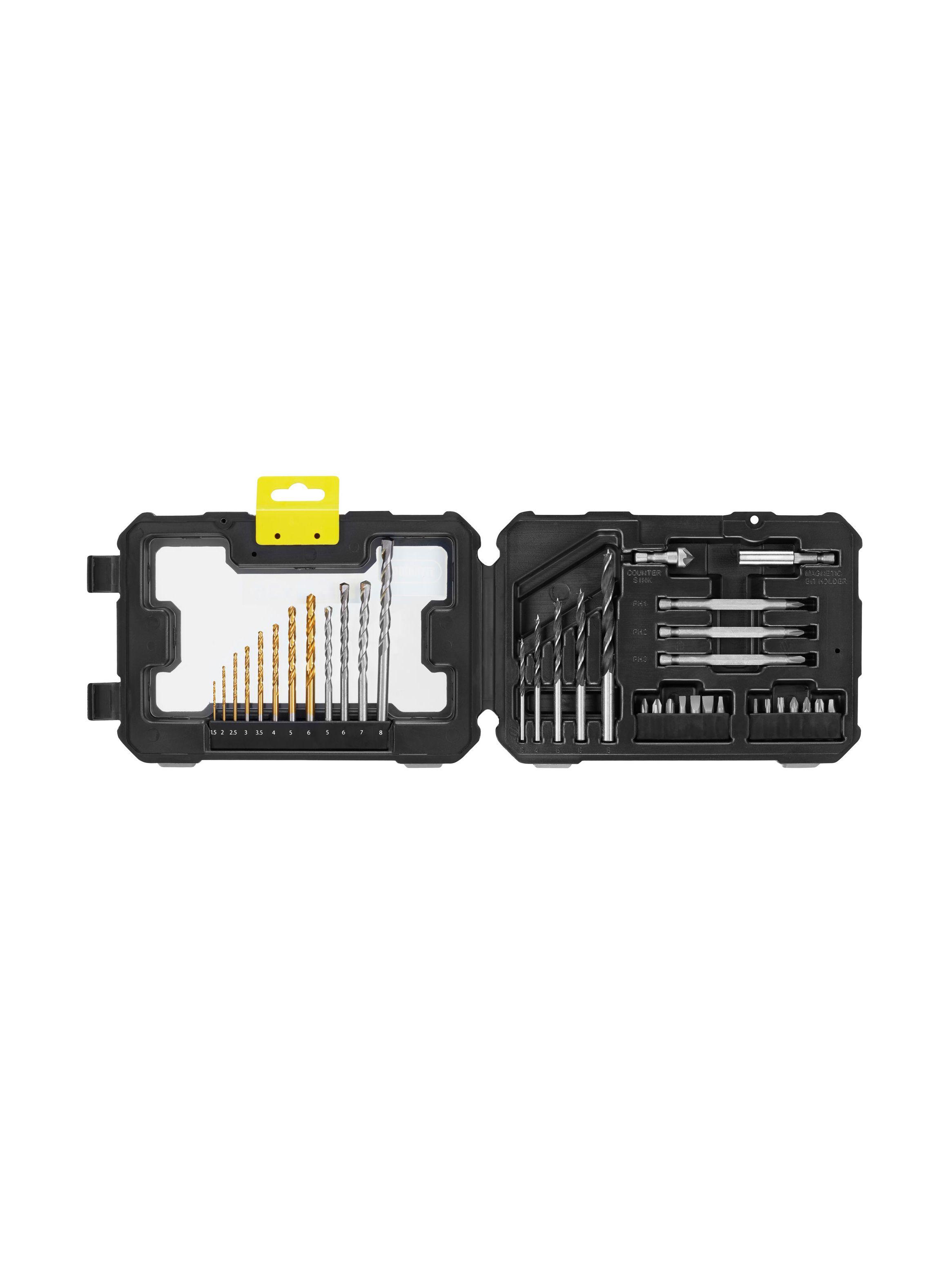Kit taladro percutor 20V+ 36 pzs perforar/atornillar STANLEY-4