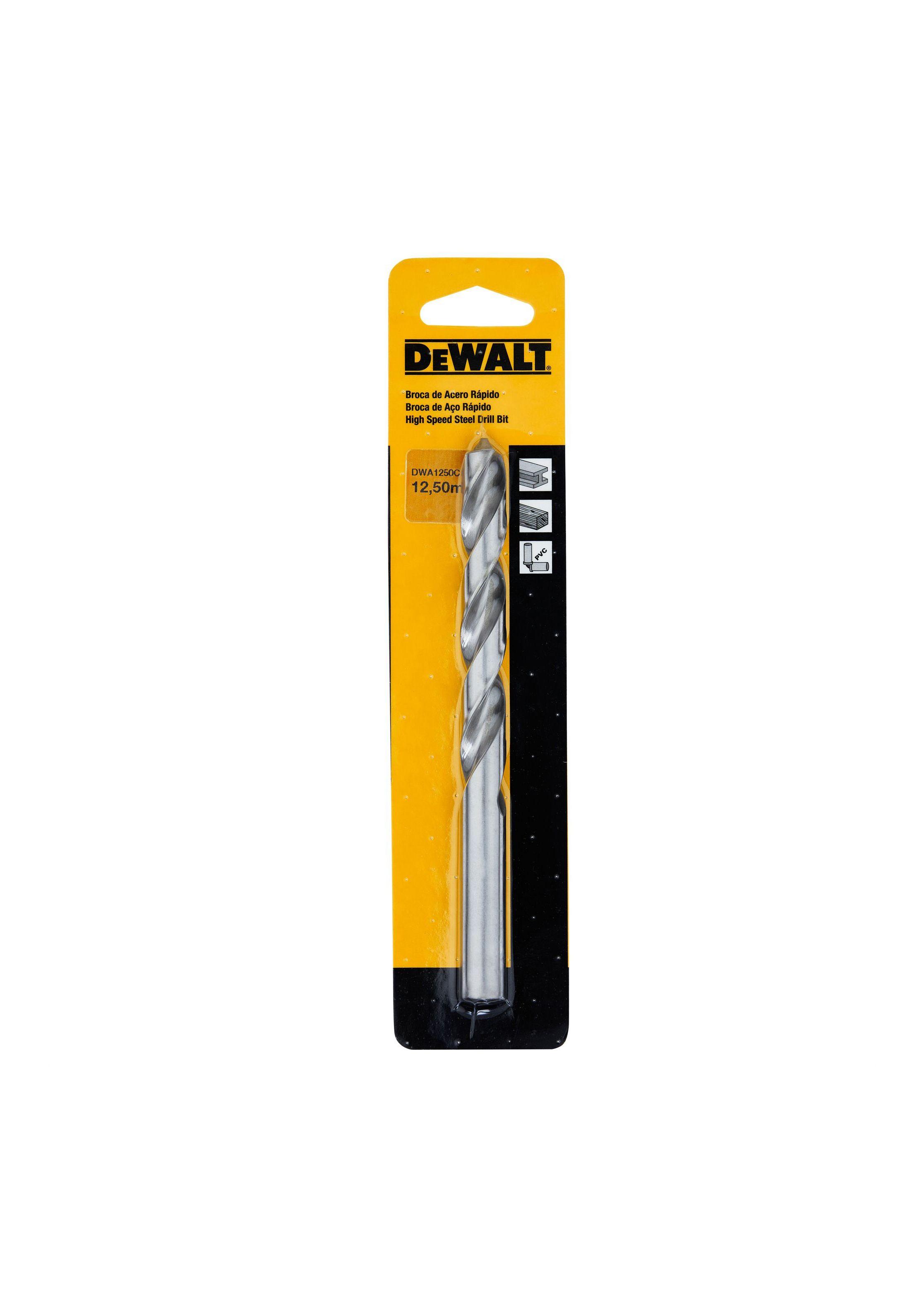 Broca de acero rápido multisuperficie 12.5mm DEWALT DWA1250C-2