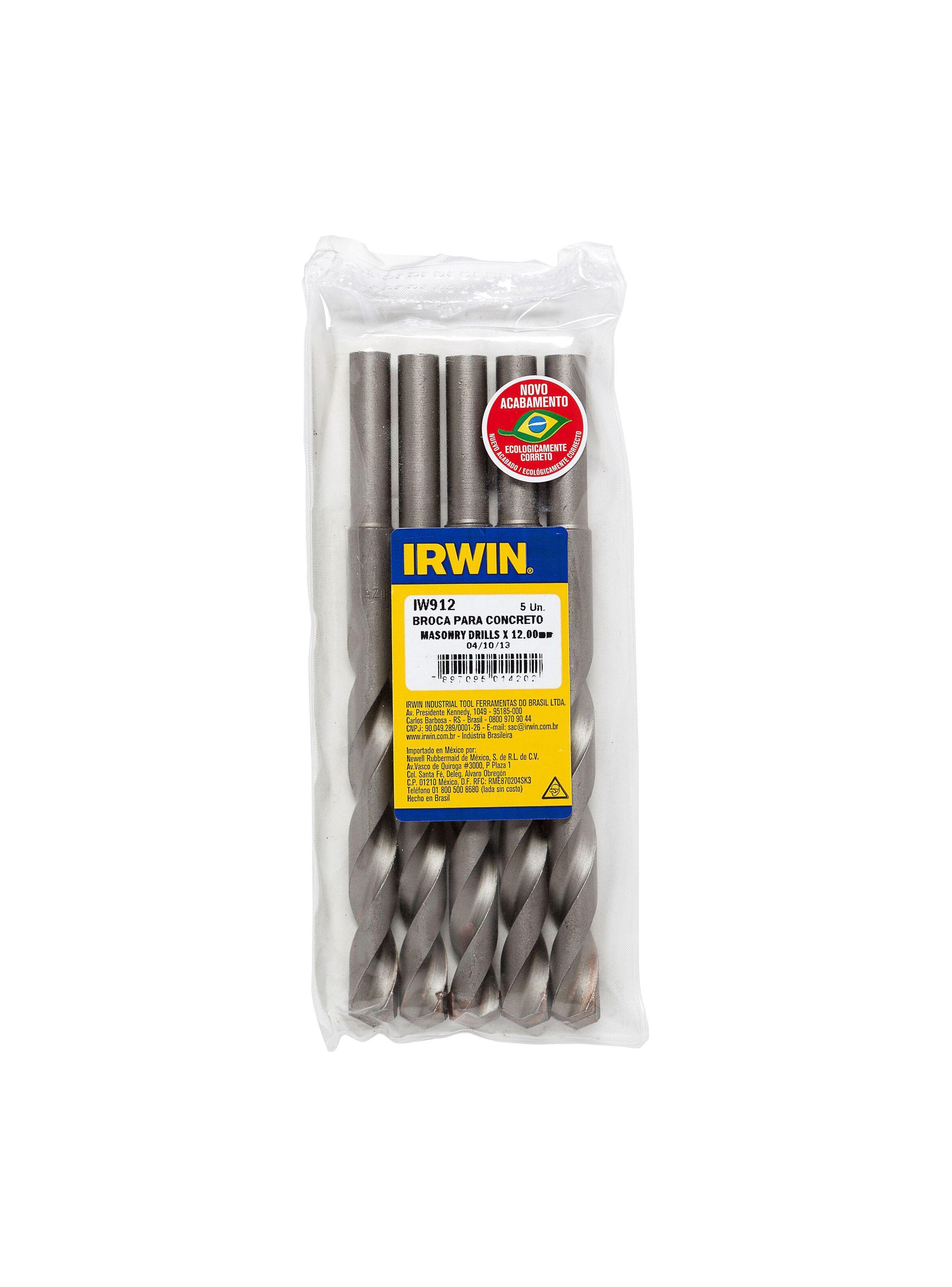 Set 5 brocas para concreto 12mm IRWIN IW912-1