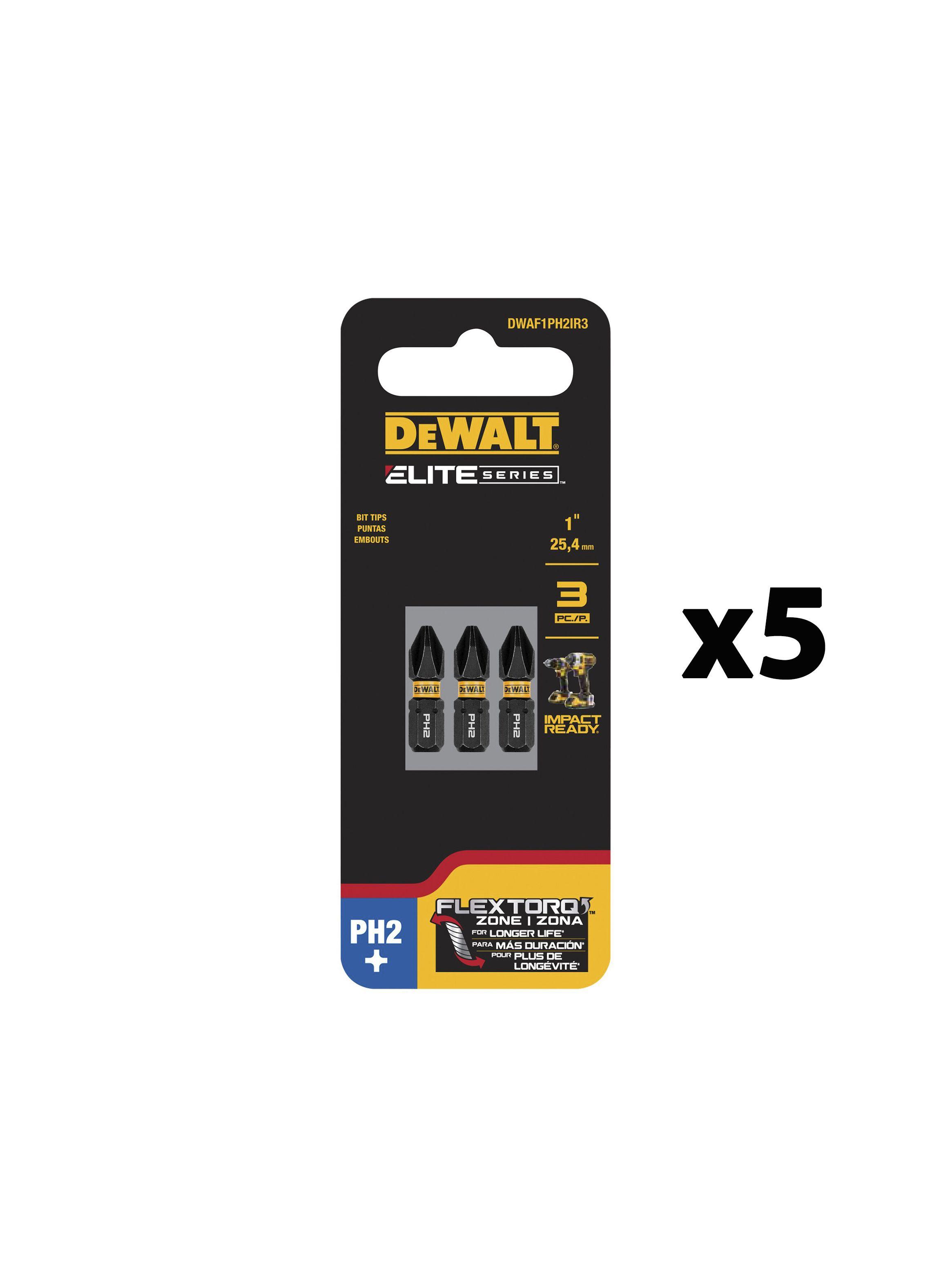 5 displey de 3 puntas PH2 1" DEWALT DWAF1PH2IR3-0