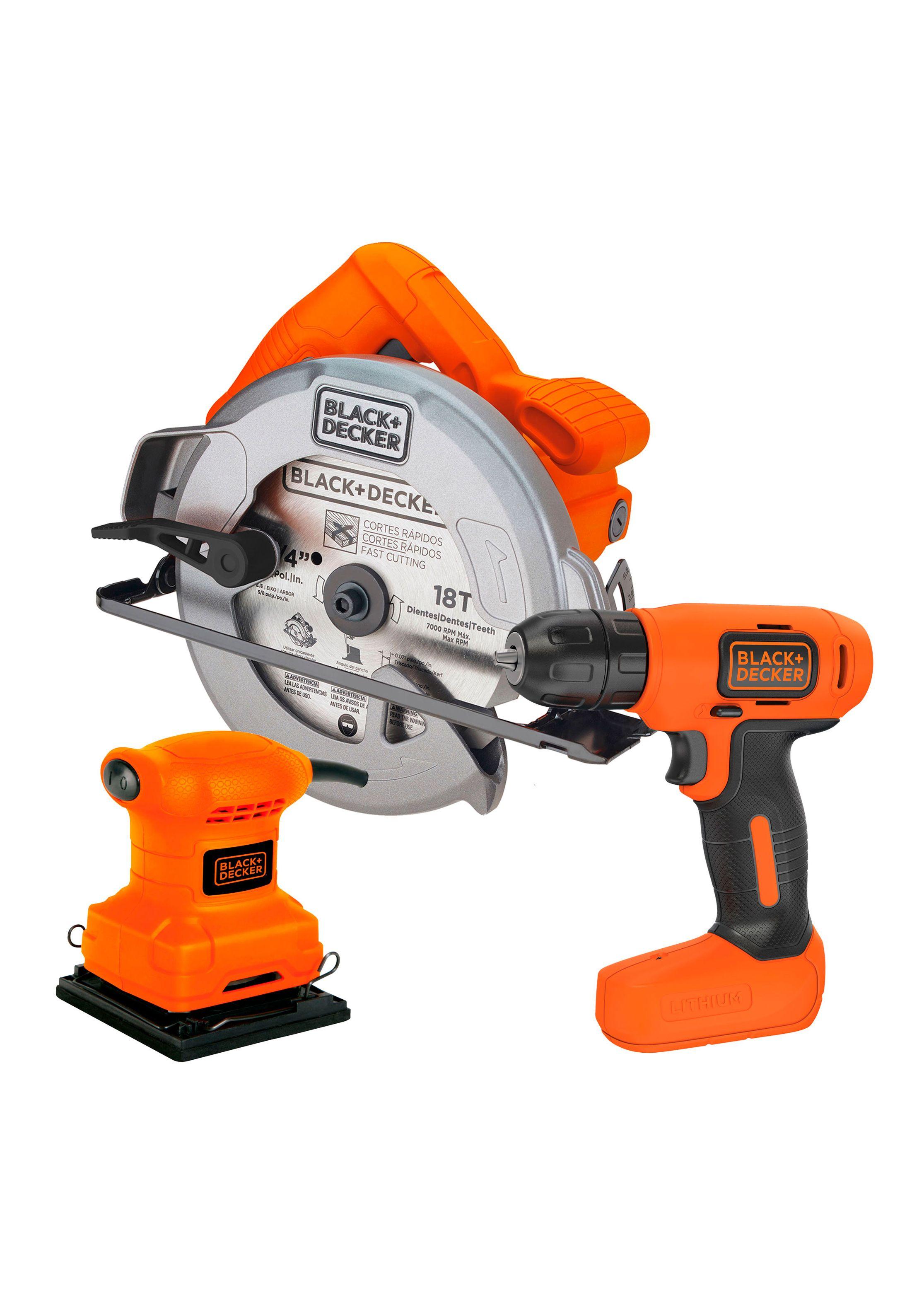 Kit Sierra Circular 1400W + Taladro Atornillador 8V + Lijadora 200W-0