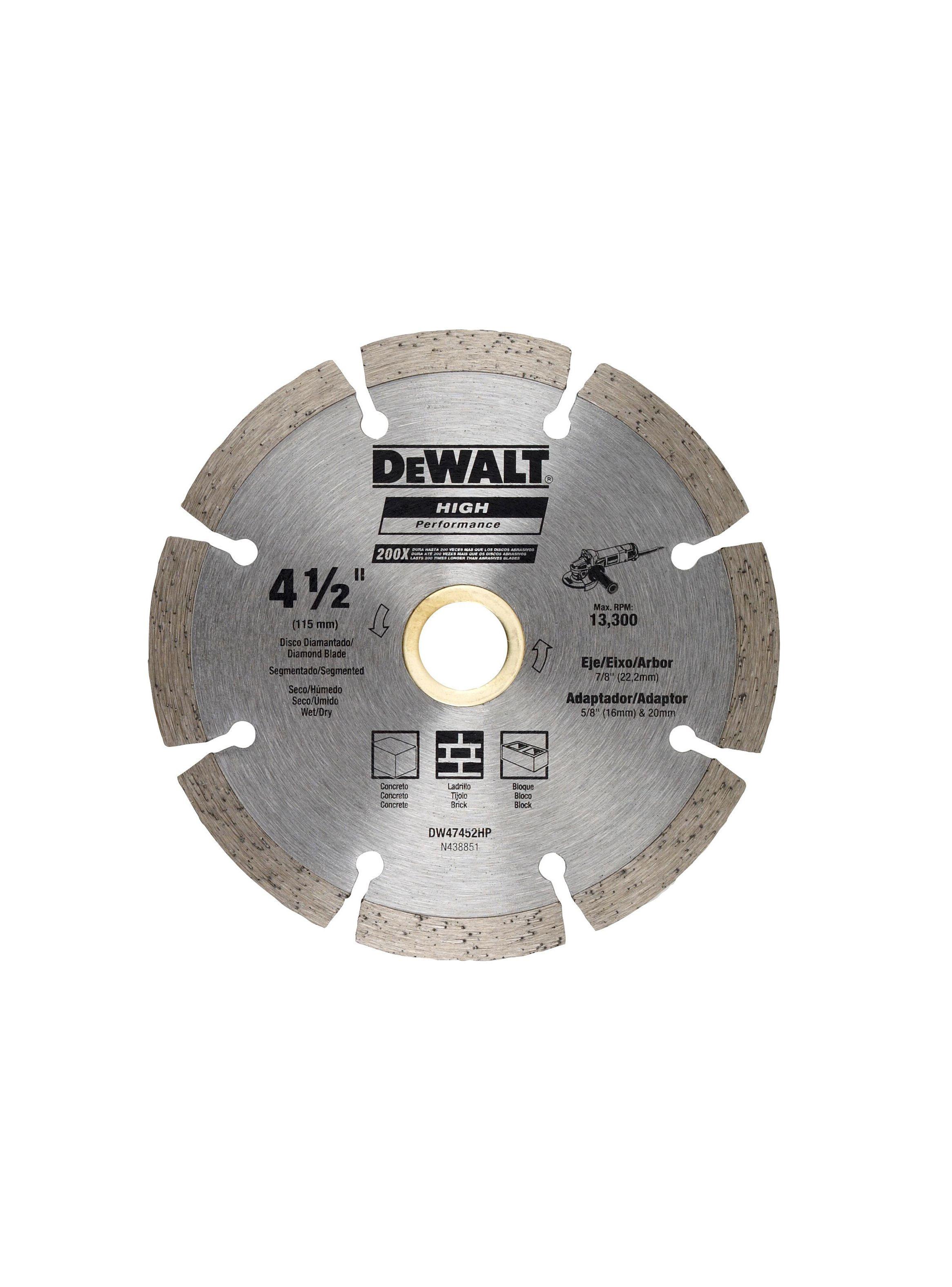 Disco diamantado segmentado 4-1/2” DEWALT DW47452HP-0