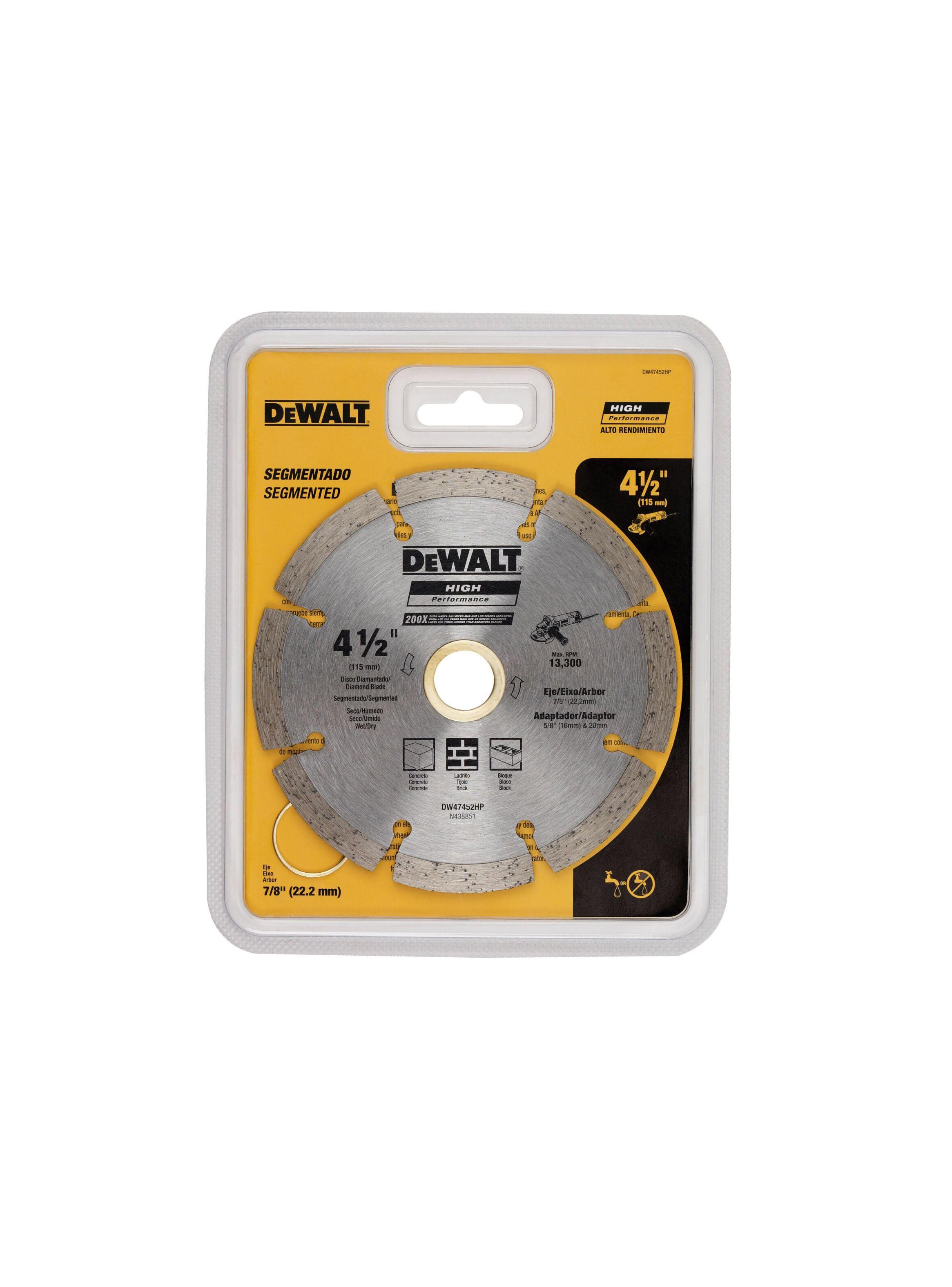 Disco diamantado segmentado 4-1/2” DEWALT DW47452HP-1