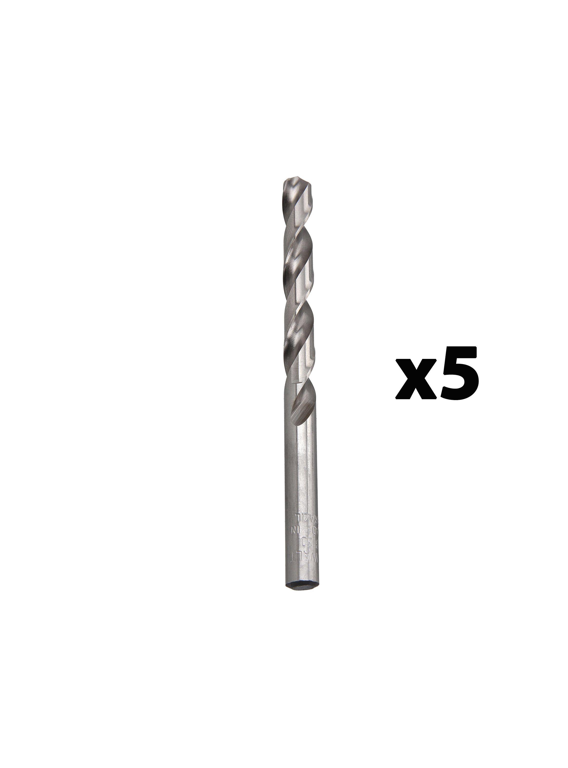 Set 5 brocas acero rápido (HSS) 8.5mm DEWALT DWA28850-0