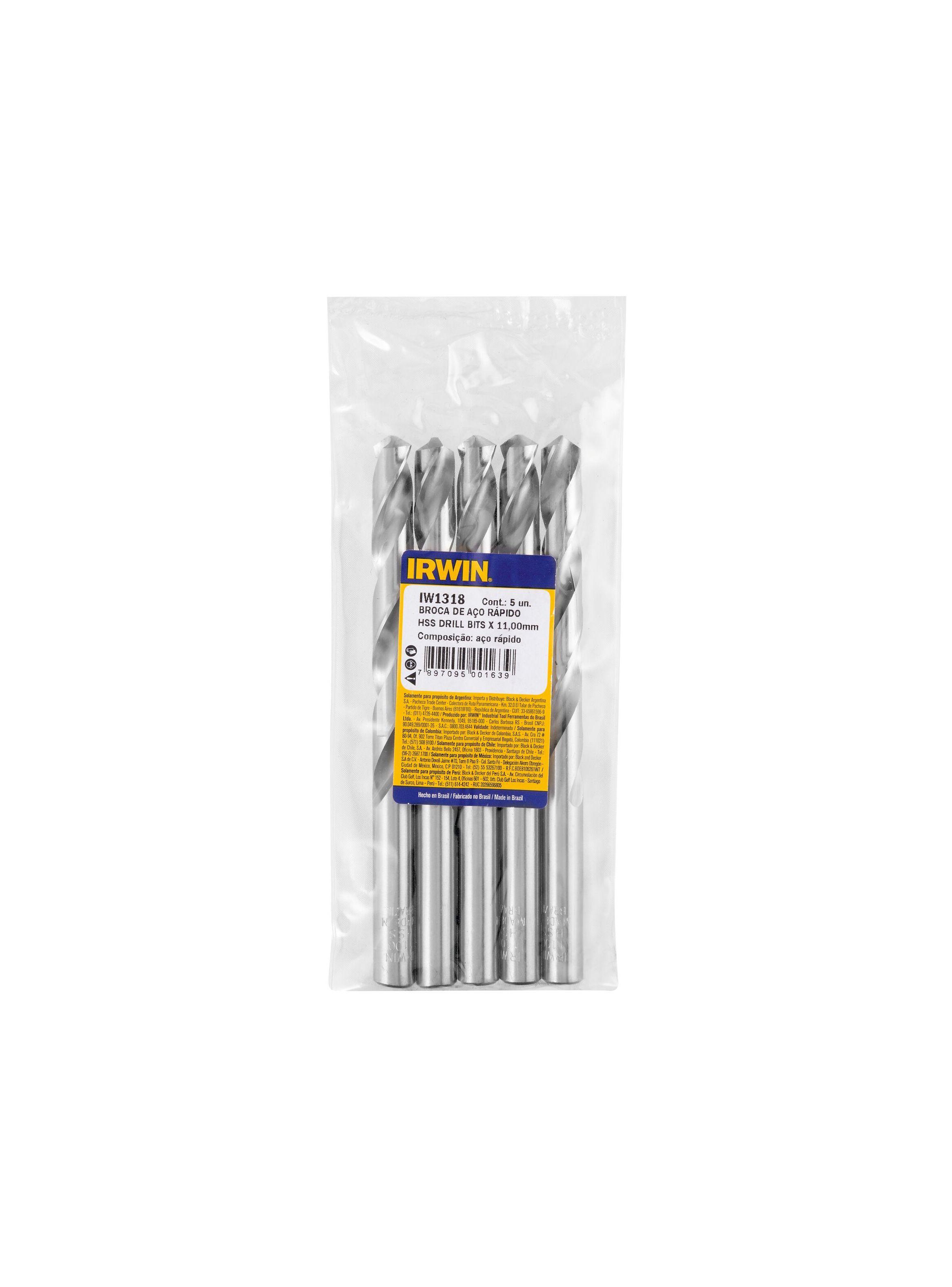Set 5 brocas para metal HSS 11mm IRWIN IW1318-2
