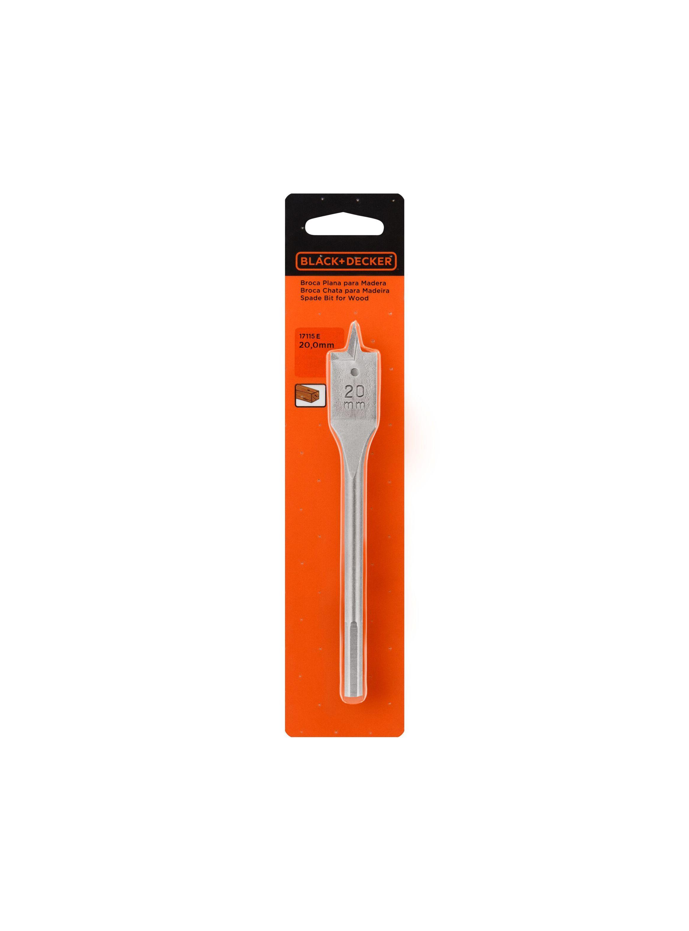 Broca plana para madera 20mm BLACK+DECKER 17115E-0