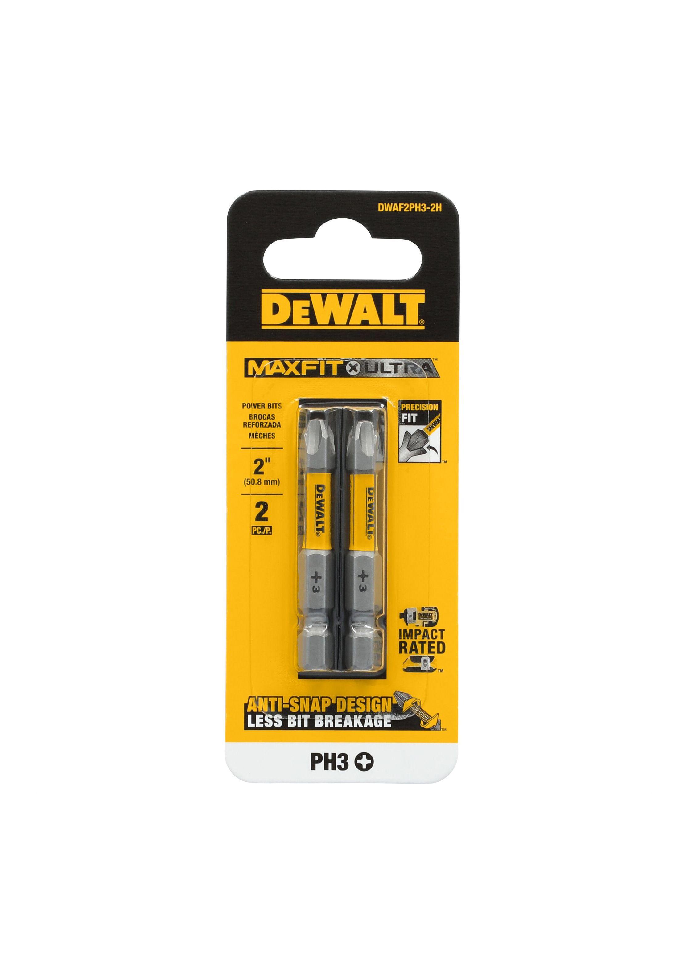 Set 2 brocas Phillips 2” N°3 MAXFIT DEWALT DWAF2PH3-2H-3