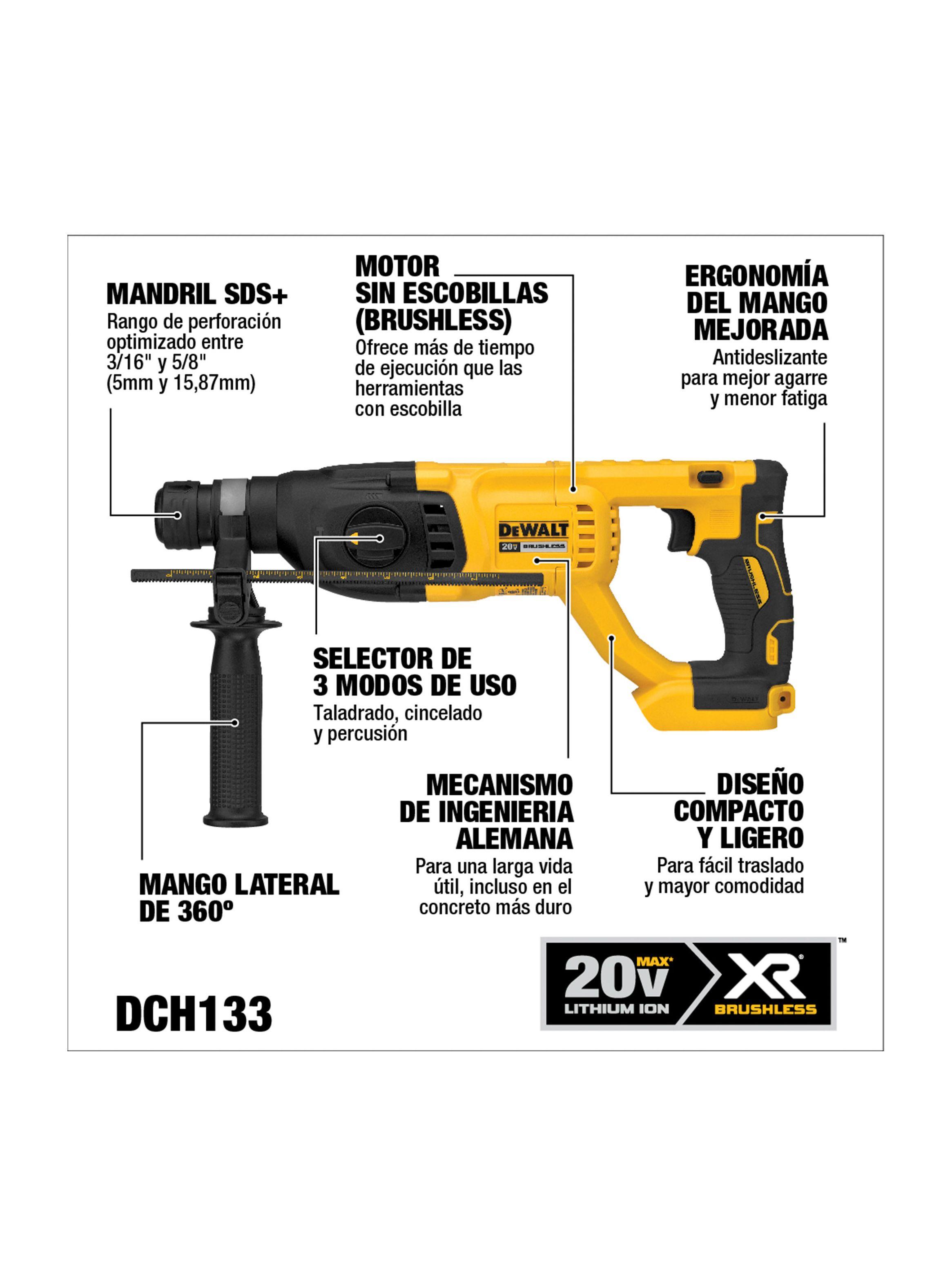 Rotomartillo SDS 1"(26mm) 20V S/Batería  DCH133B-B3-1