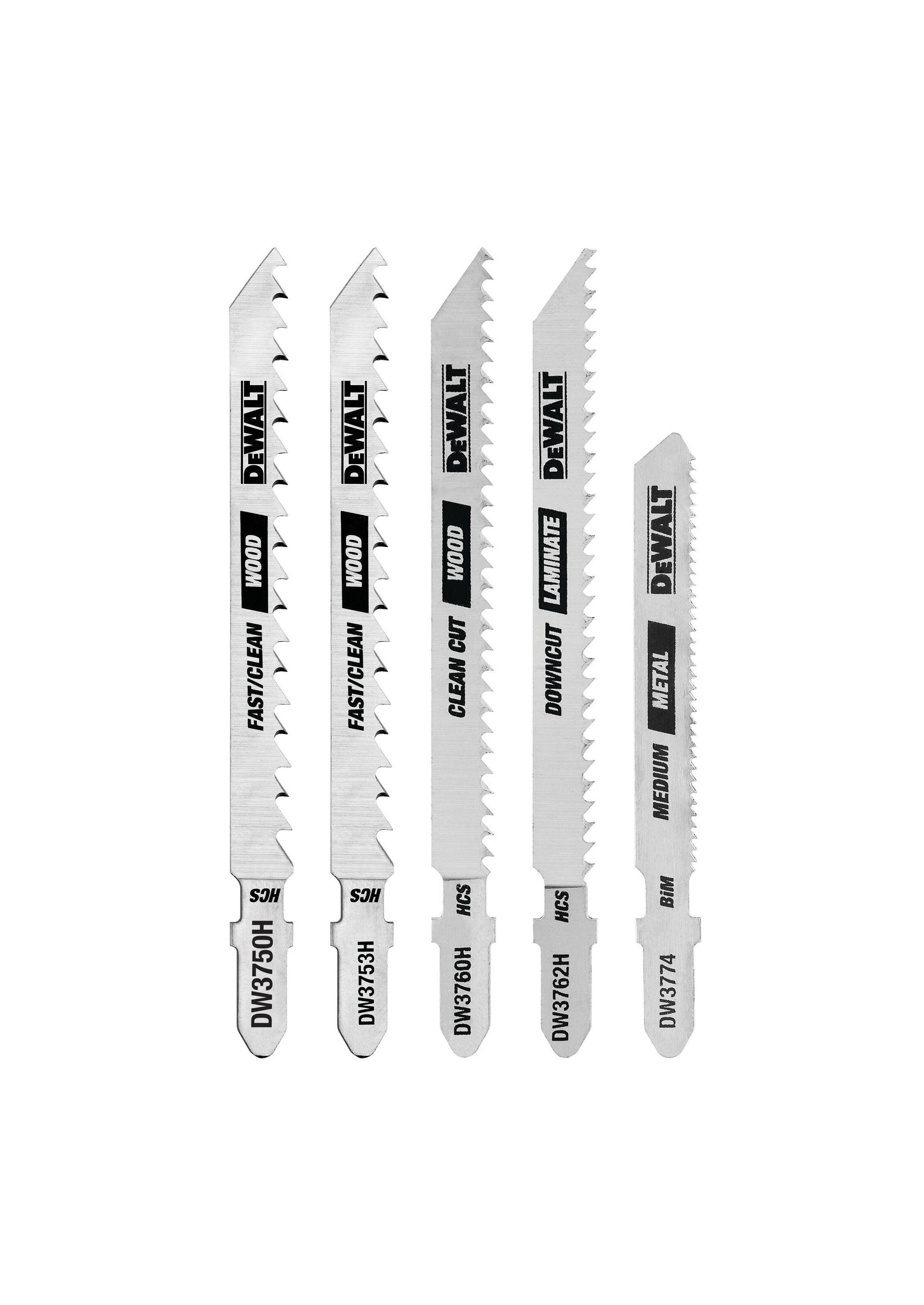 Set de 5 hojas para sierras caladoras DEWALT DW3795H-0