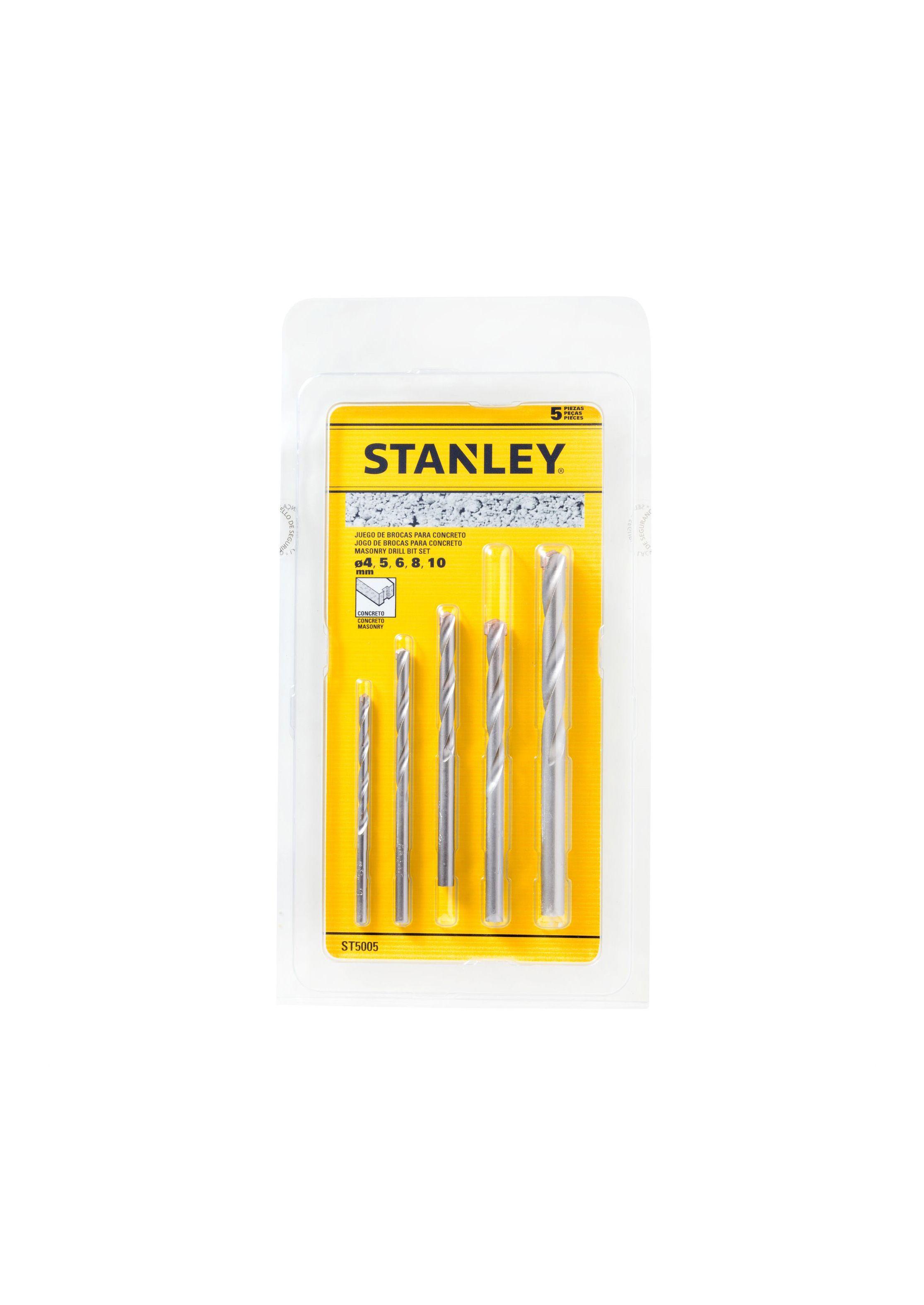 Set 5 brocas p/concreto 4, 5, 6, 8 y 10mm STANLEY ST5005-1