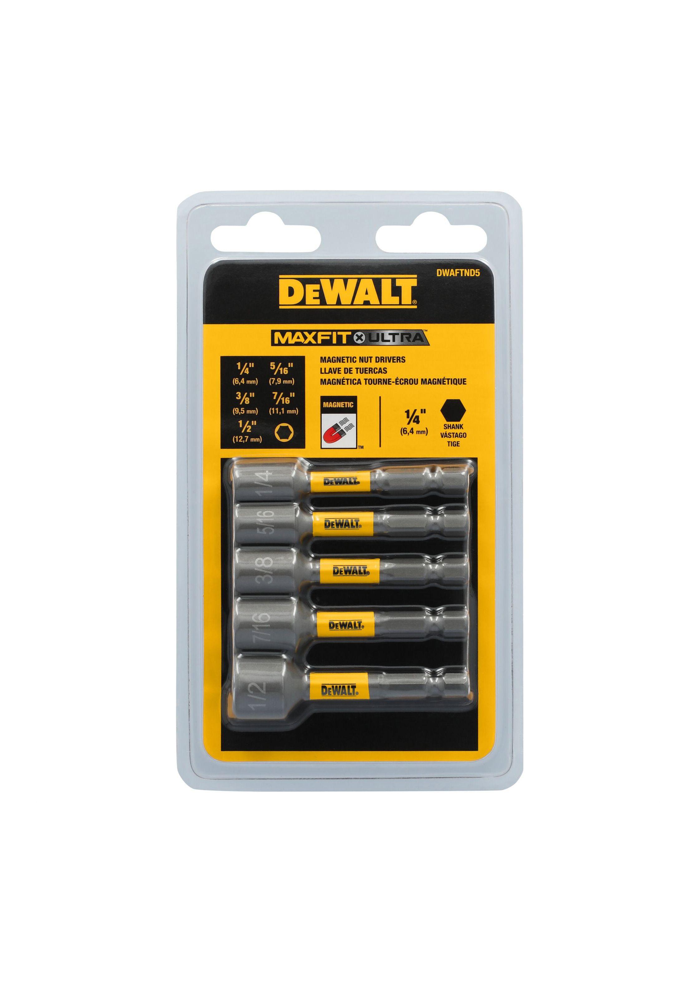 Set 5 llaves tuerca magnética Vástago 1/4" DEWALT DWAFTND5-0