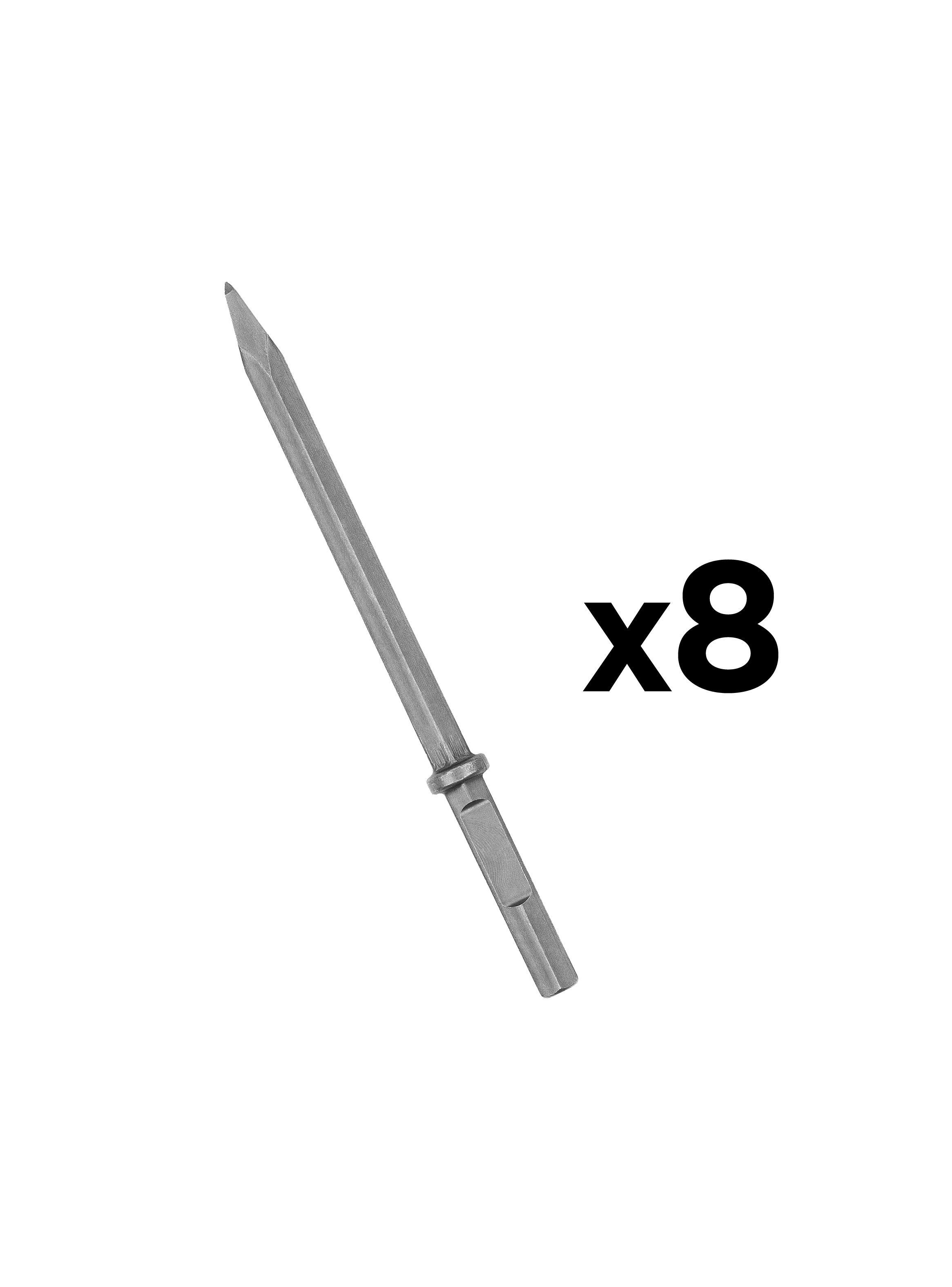 Set 8 cinceles punta hexagonal 28x500mm DEWALT DW5960-0