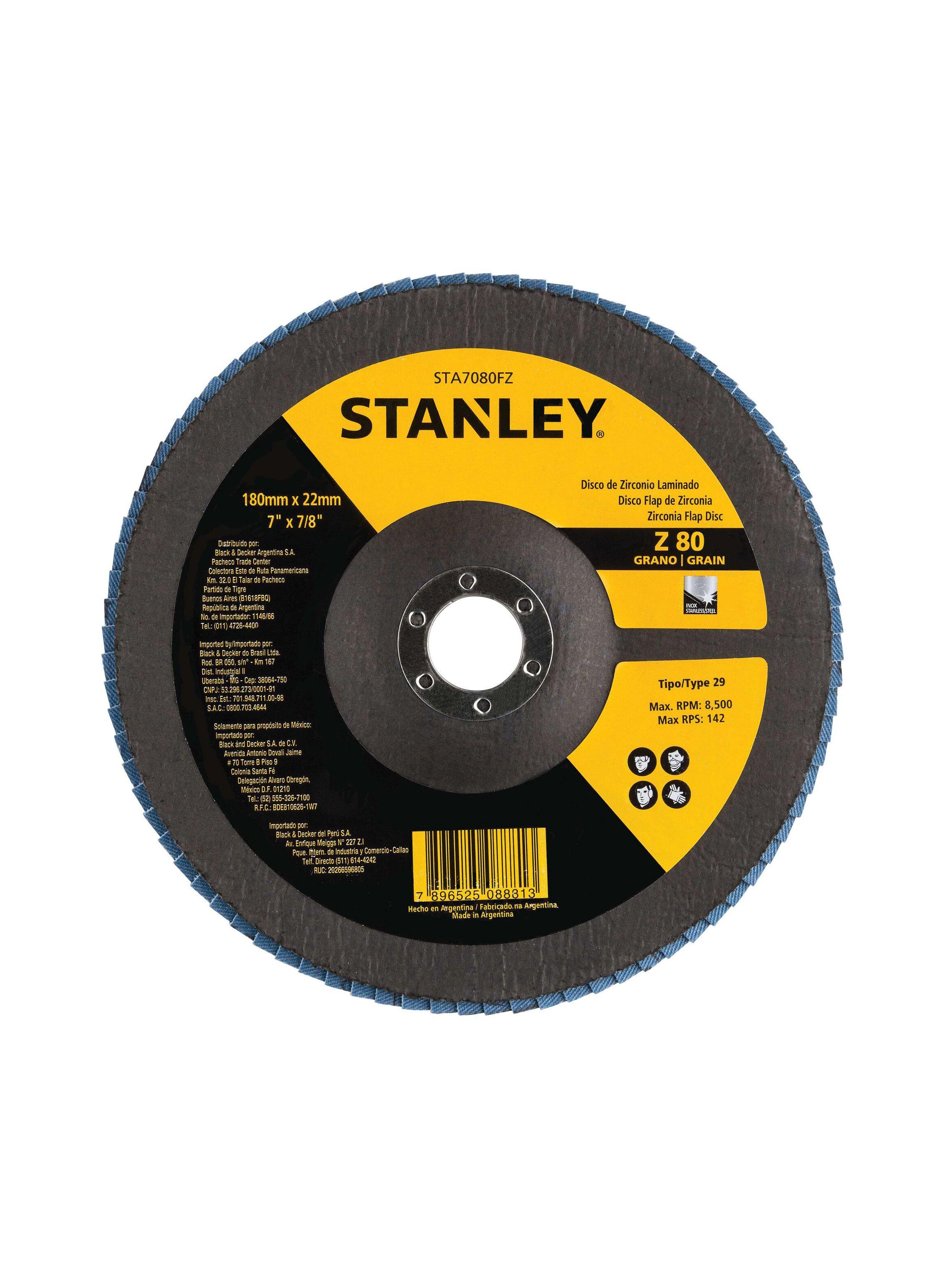 Disco Flap de Zirconio 7” grano 80 STANLEY STA7080FZ-BR-0