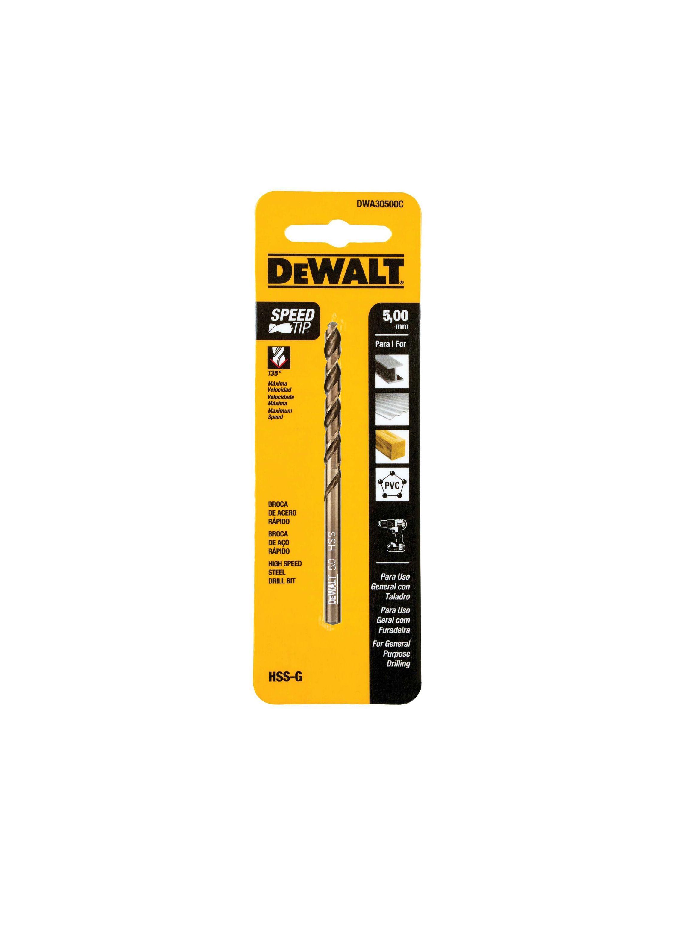 Broca de acero rápido multisuperficie 5mm DEWALT DWA30500C-1
