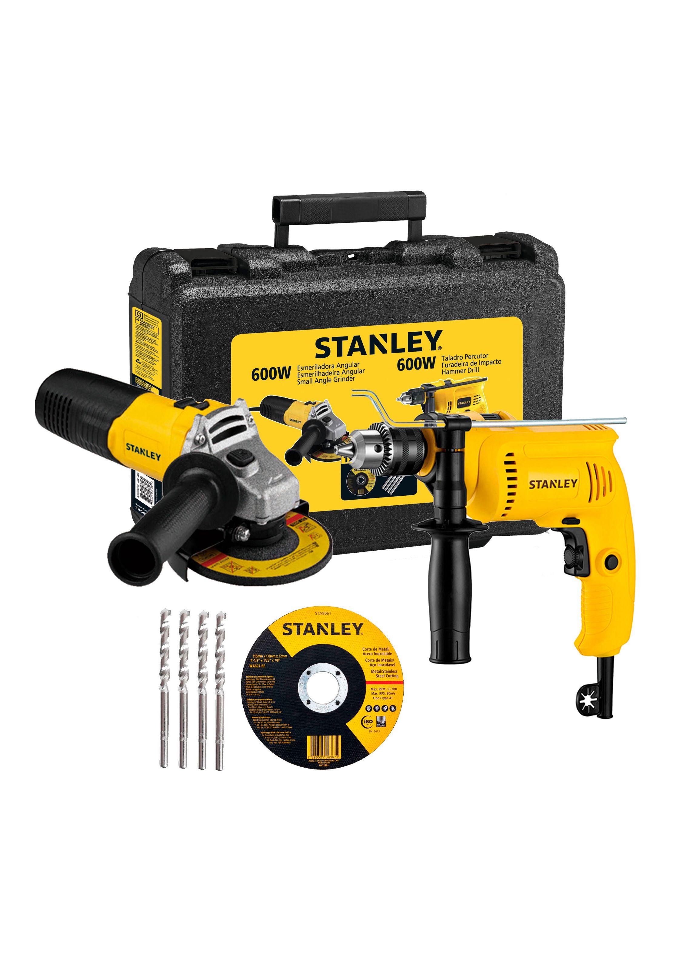 Kit Taladro Percutor 13mm 600W + Esmeril 600W 115mm-0