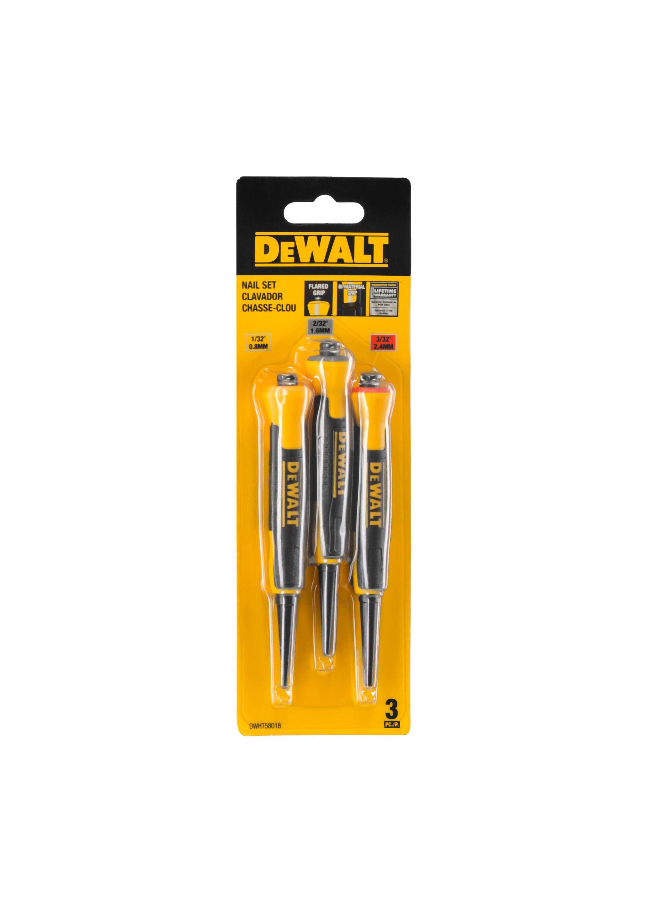 Set 3 punzones de 0.8, 1.6 y 2.4mm DEWALT DWHT58018-2