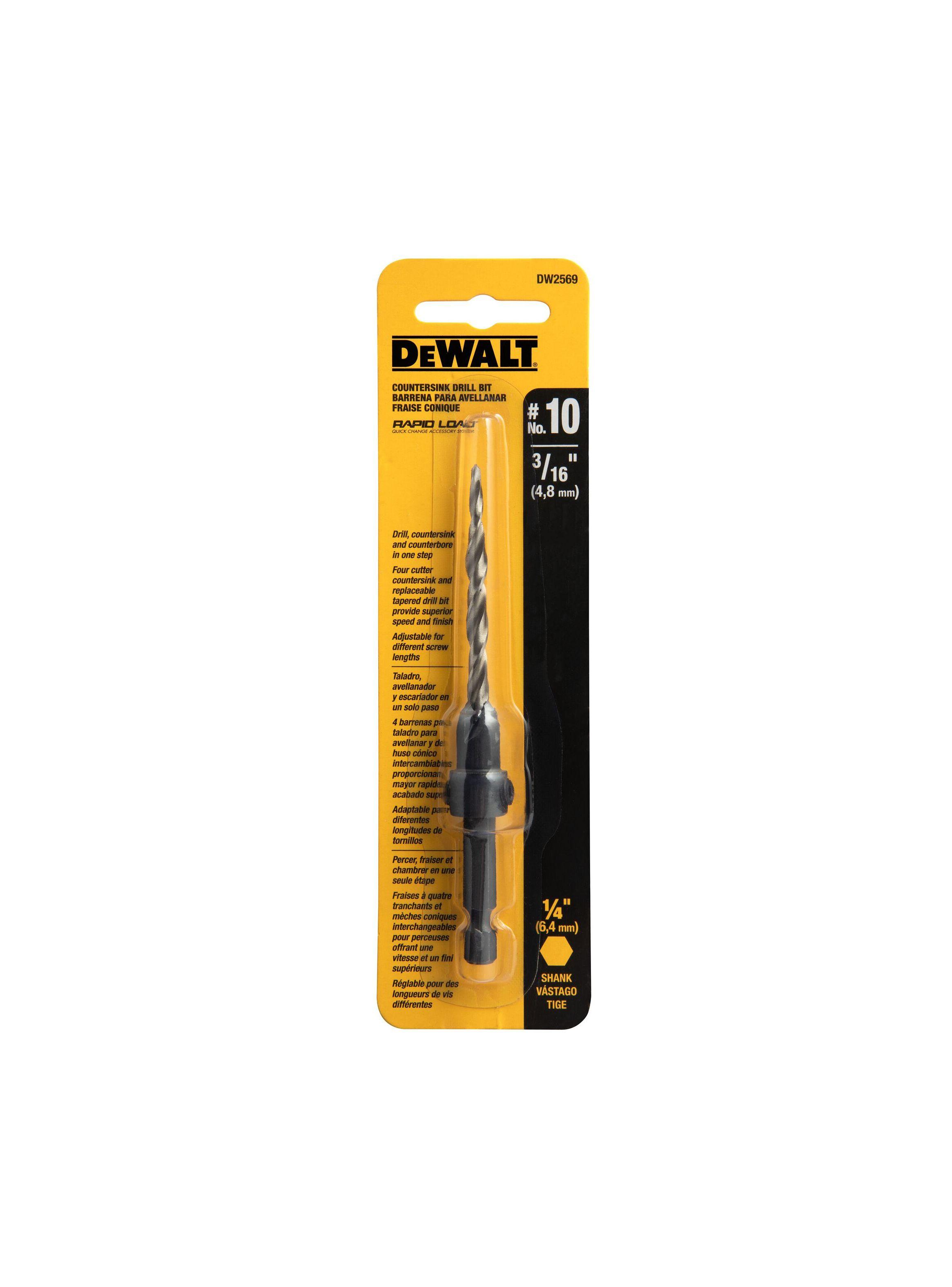 Set 5 brocas avellanadoras #10 DEWALT DW2569-Z-2