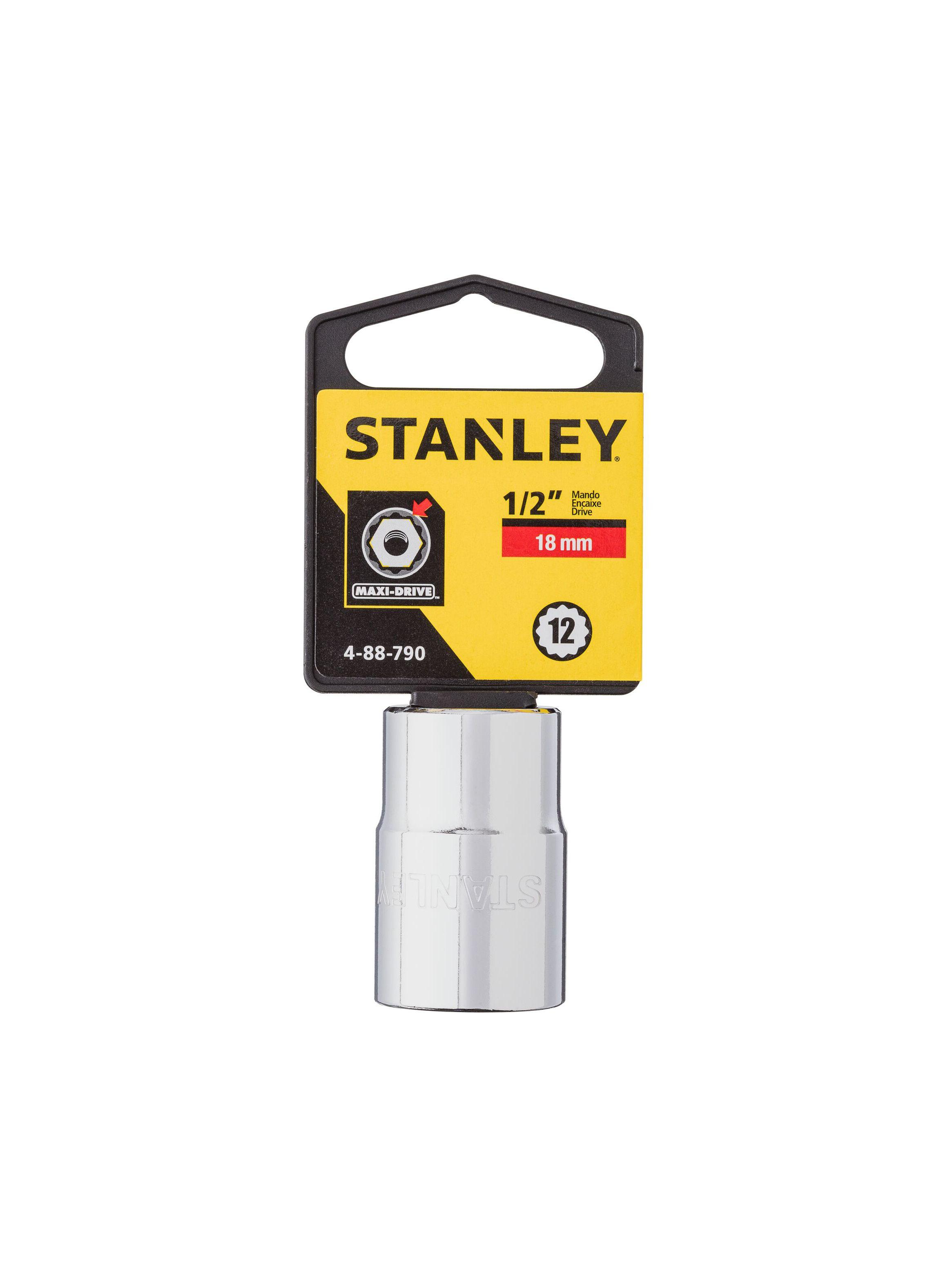 Dado/Cubo estándar 18mm 12Pt. Mando 1/2" STANLEY 4-88-790-3