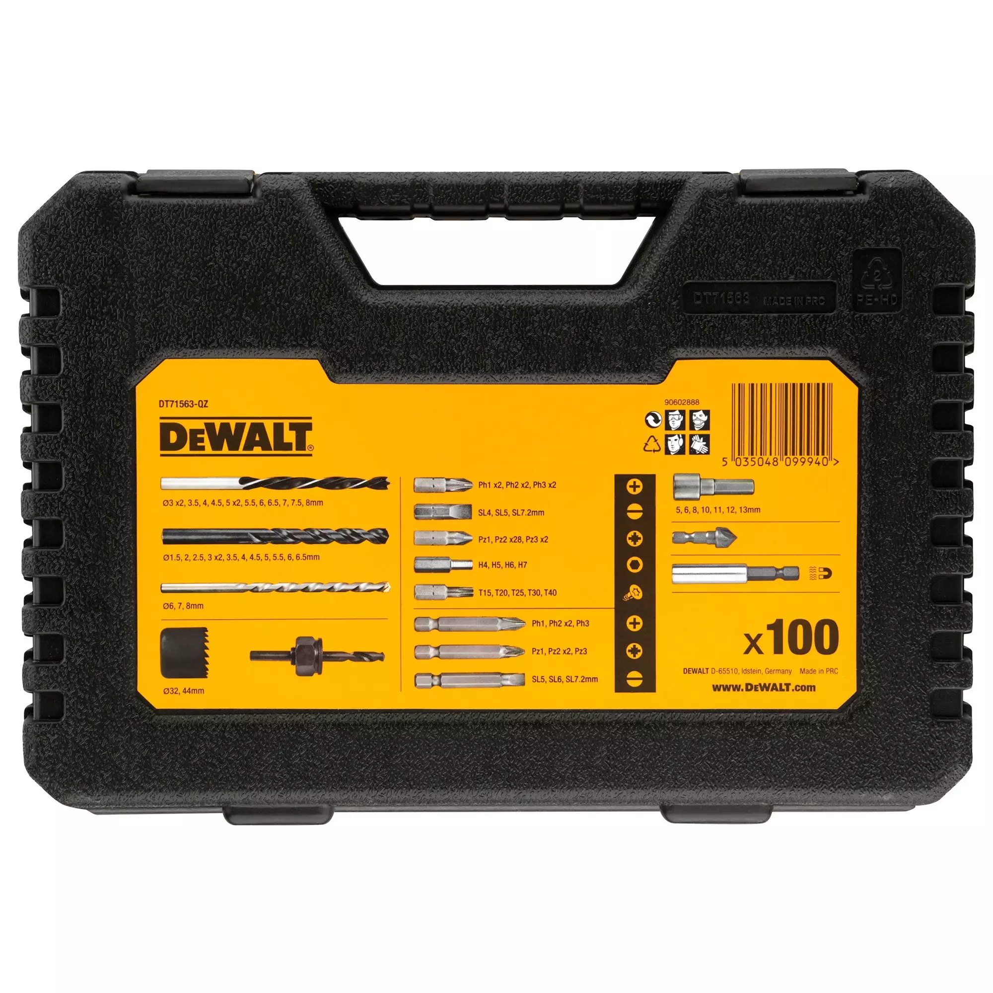  Set 100 Piezas Taladrar y Atornillar DEWALT DT71563-QZ-6
