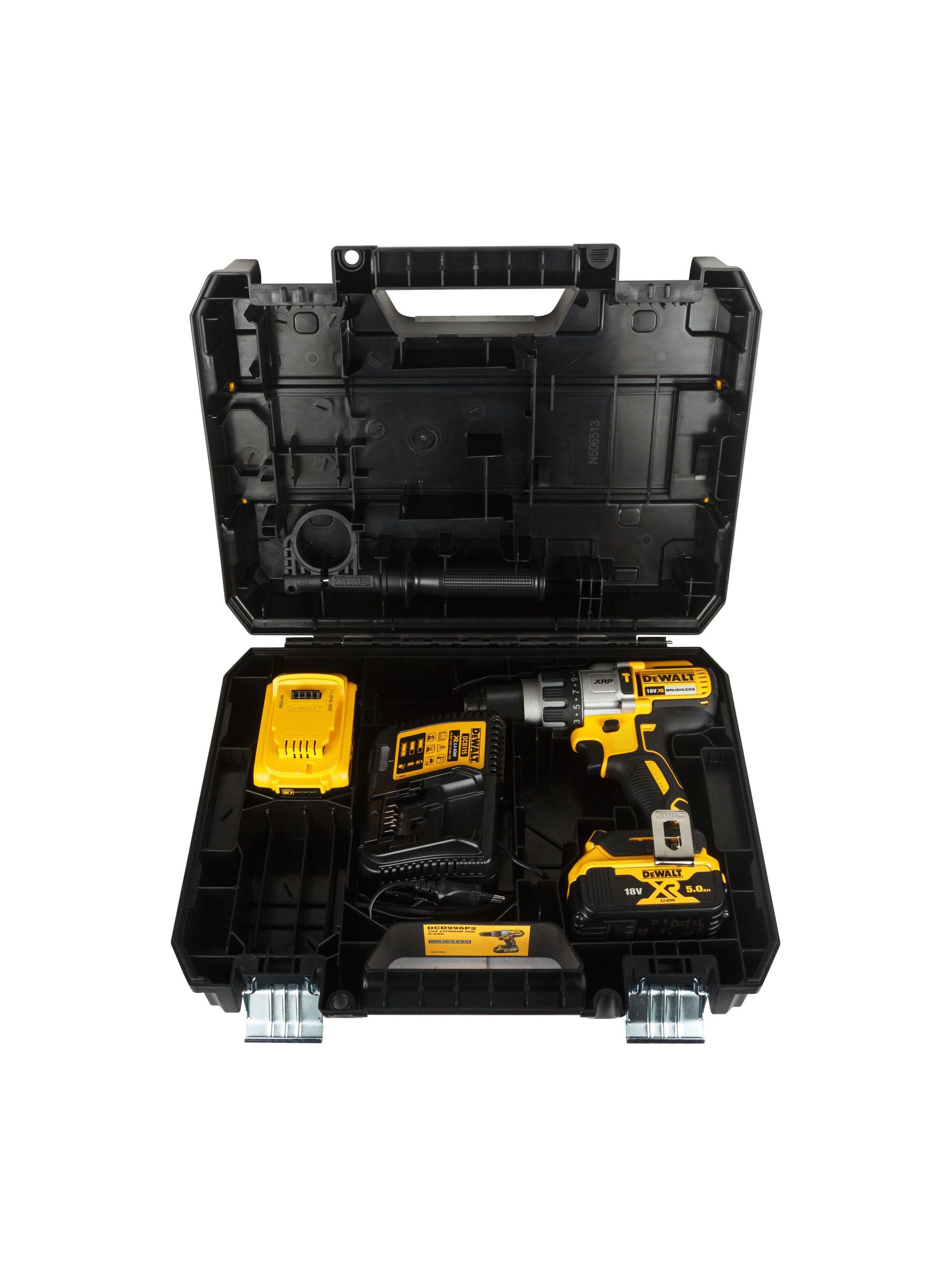 Kit taladro percutor 1/2" 20V DEWALT DCD996P2T-B2-3