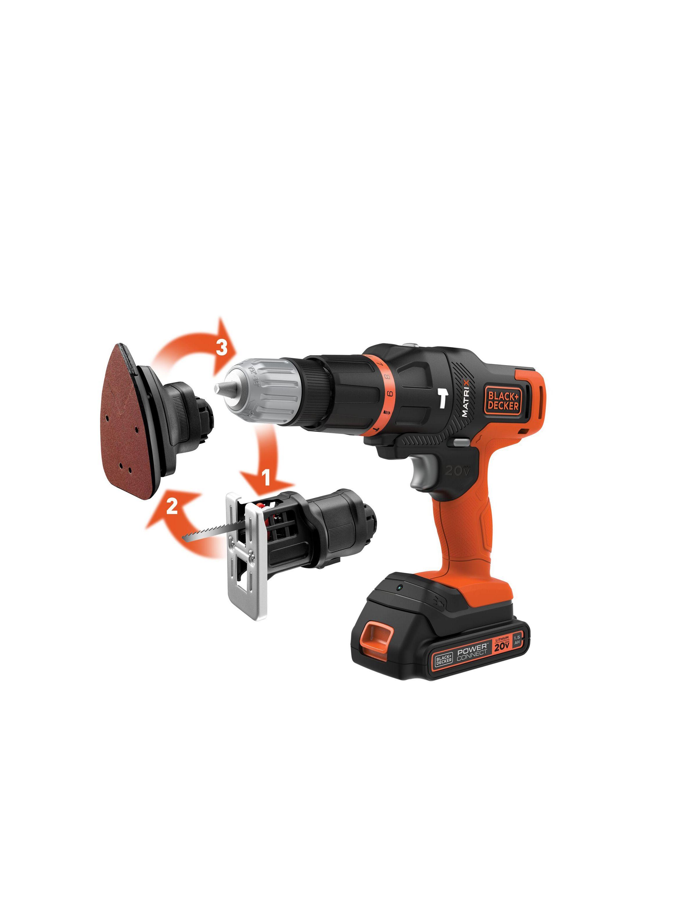 Taladro 3 cabezales 20V MATRIX BLACK+DECKER MTX20K3B-B2C-0