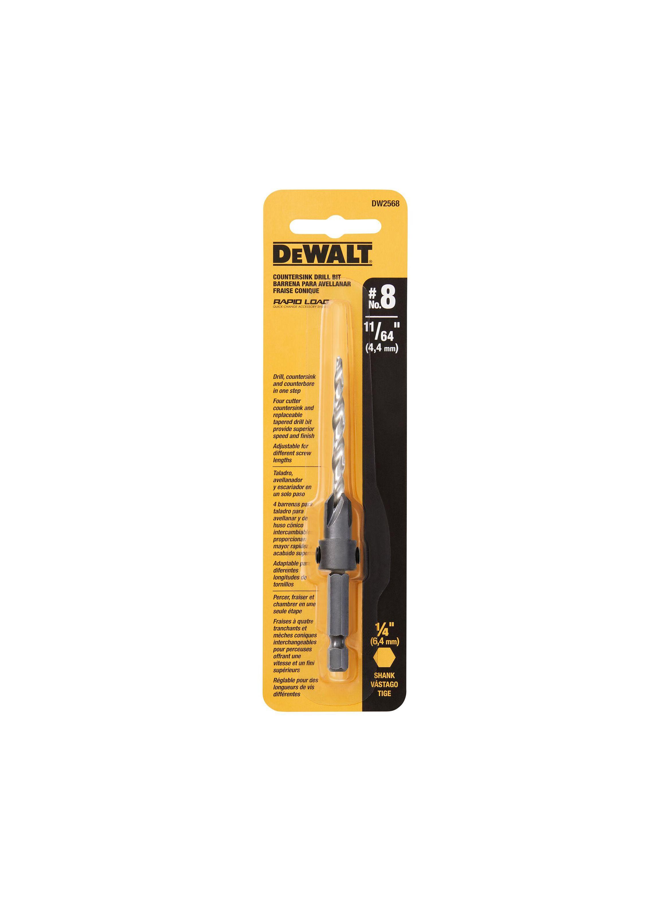 Set 5 brocas avellanadoras #8 DEWALT DW2568-Z-3
