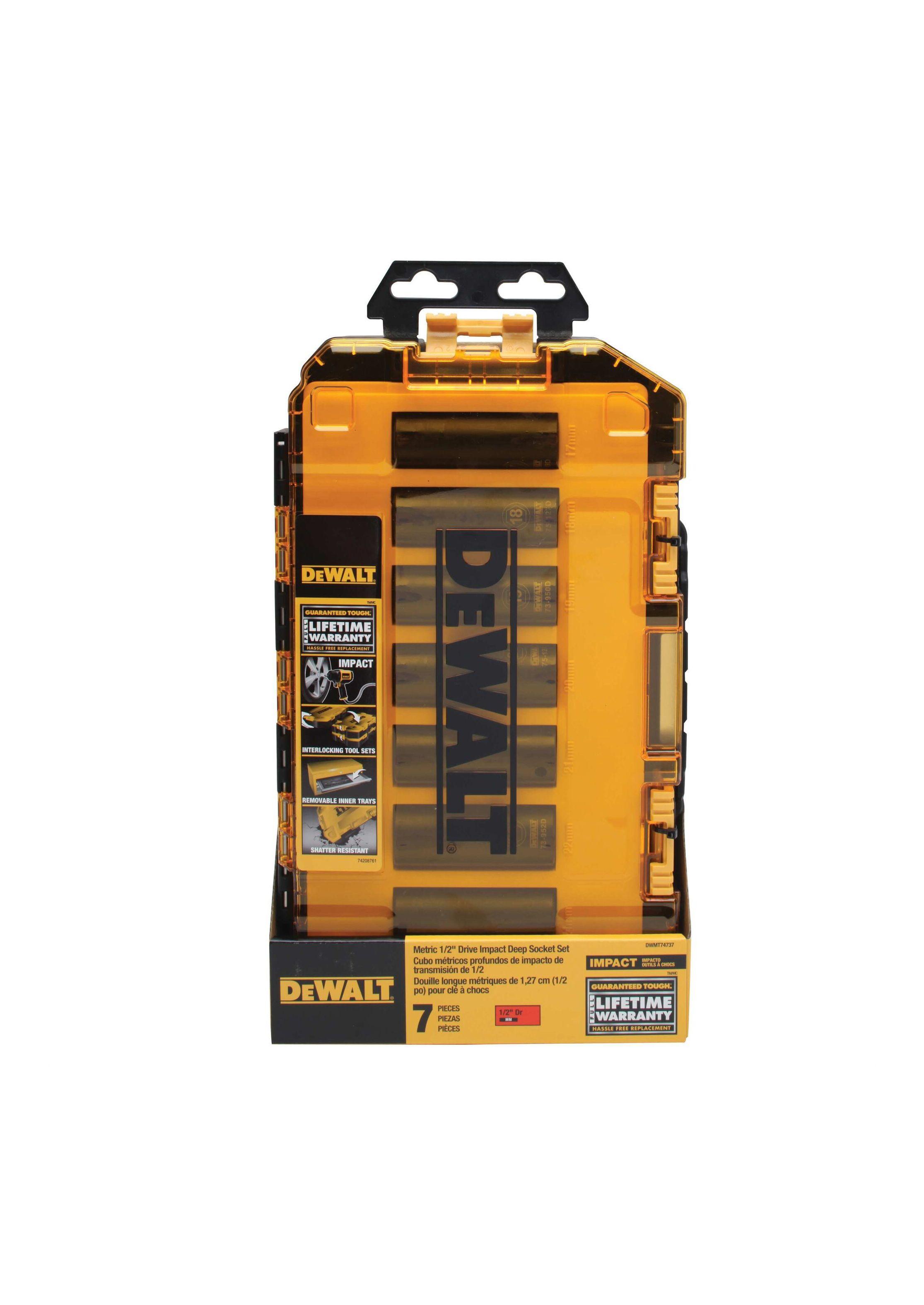 Set 7 dados de impacto métricos 1/2” DEWALT DWMT74737-1