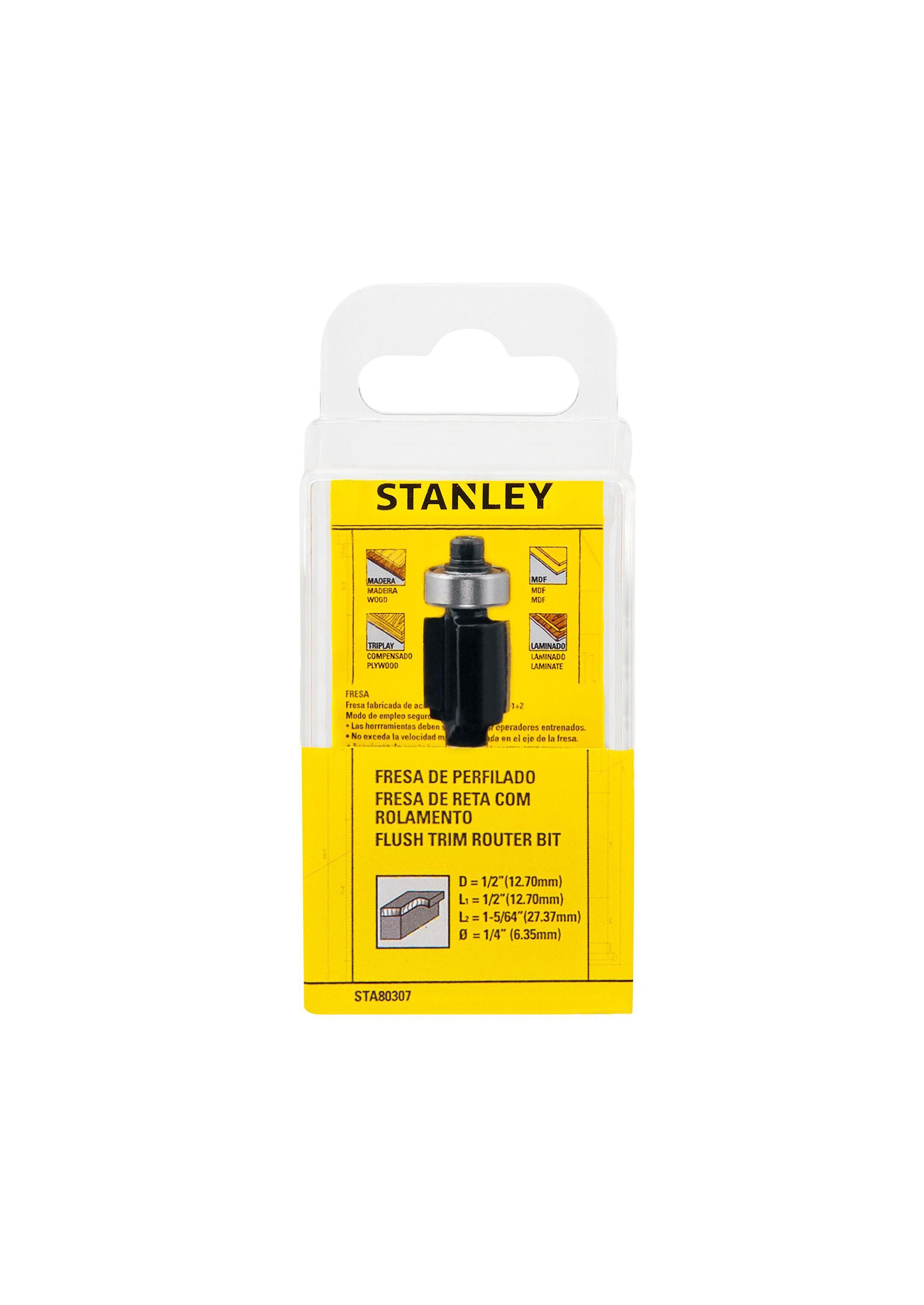 Fresa de perfilado 1/2” vástago 1/4" STANLEY STA80307-3