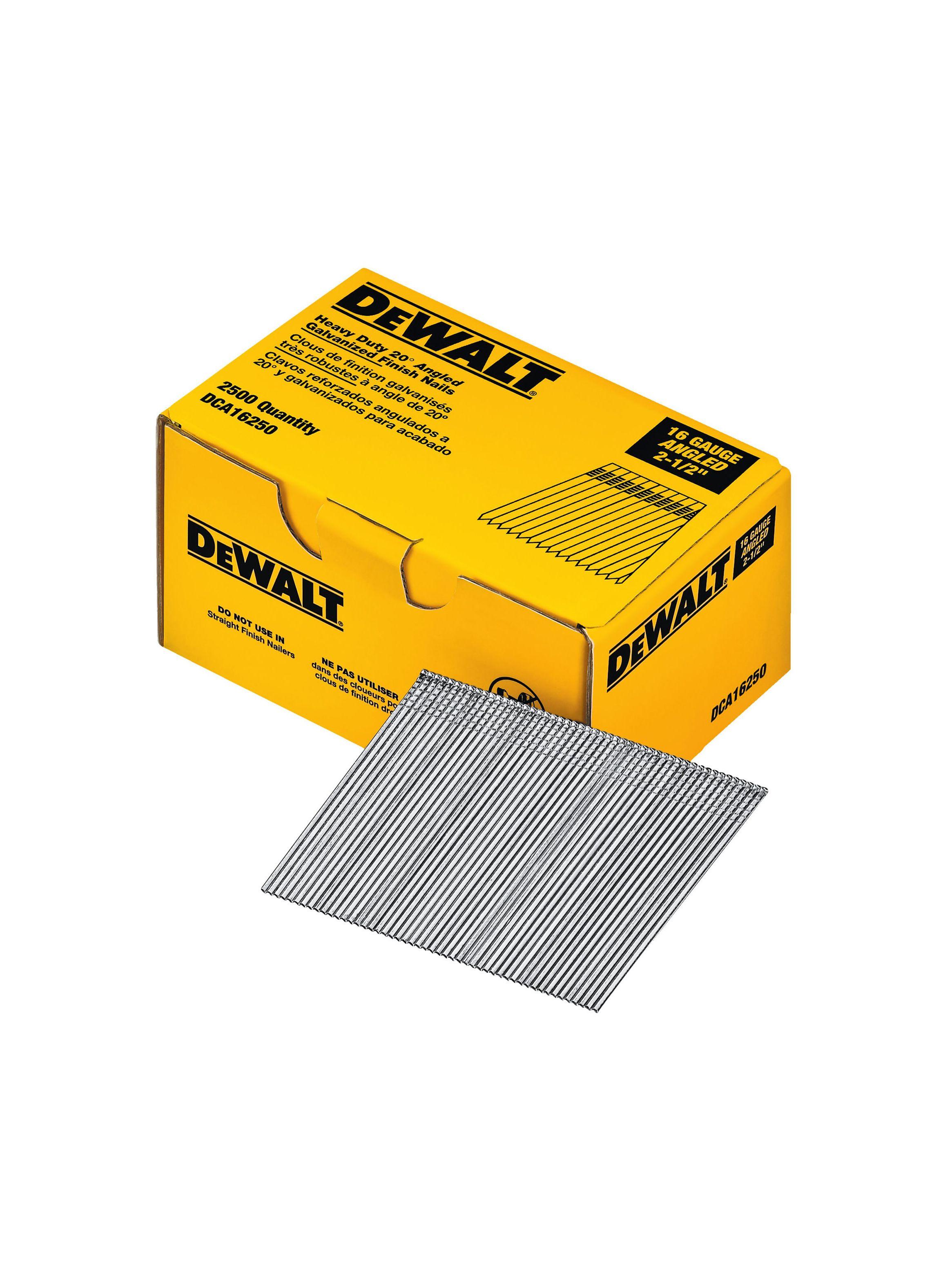 Caja de 2500 clavos reforzados 2-1/2" 16GA DEWALT DCA16250-2