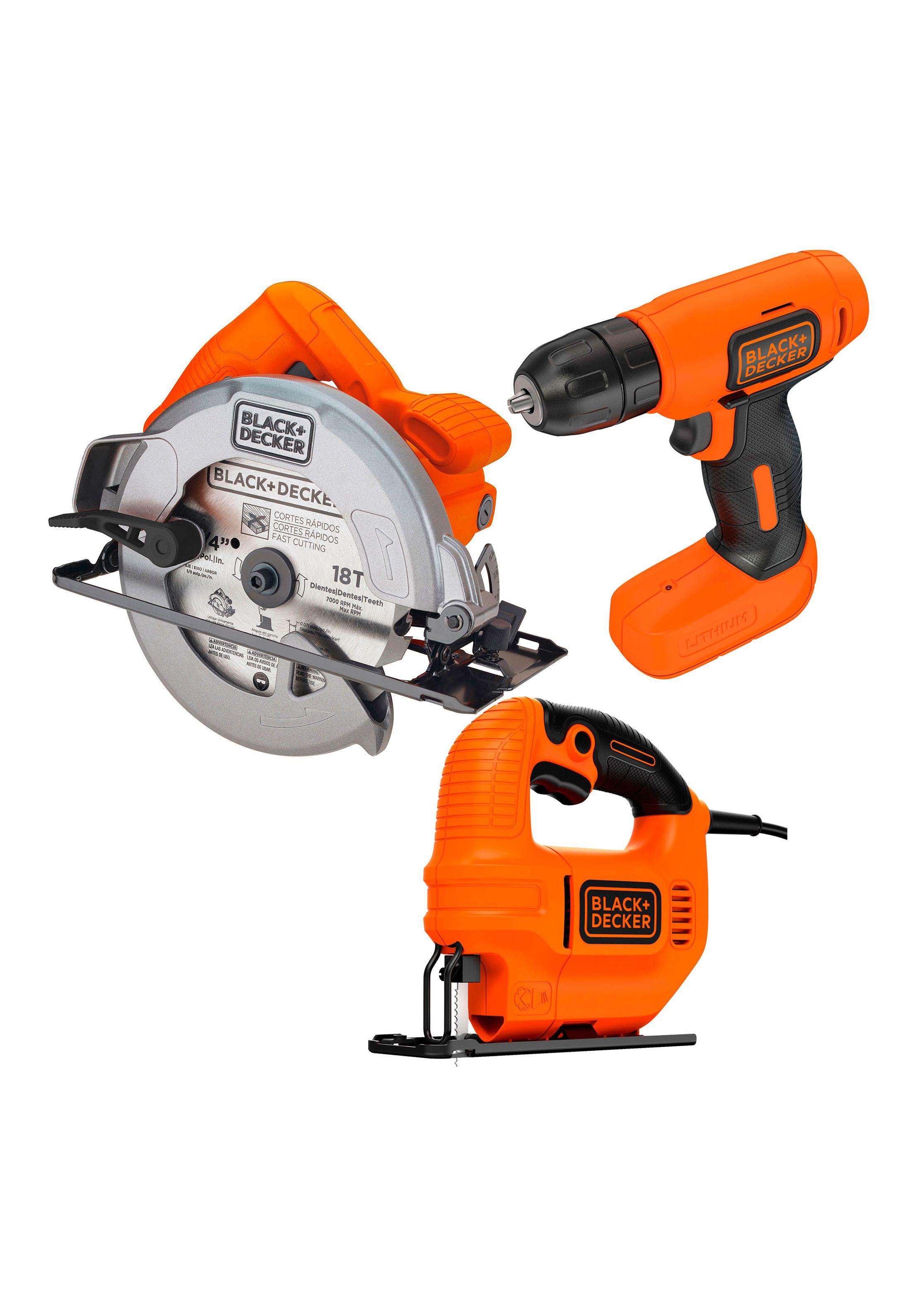 Sierra Circular 1400W + Taladro Atornillador 8V + Sierra Caladora 420W-0