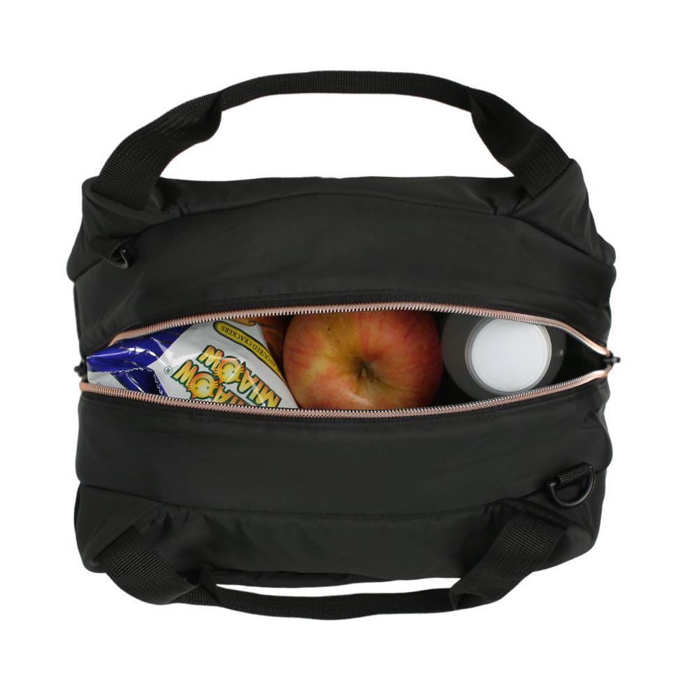 Lonchera Grande Mujer Cream Negro Rose Gold Head-2