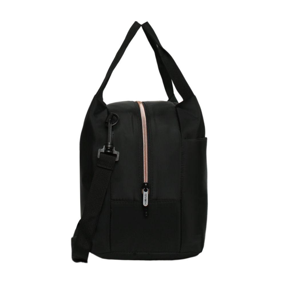 Lonchera Grande Mujer Cream Negro Rose Gold Head-3