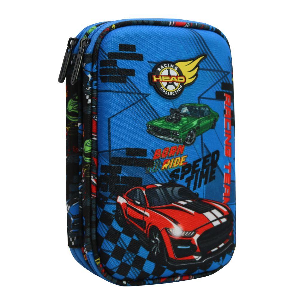 Estuche Infantil Niño Rígido Box Speed Car Negro Head-0