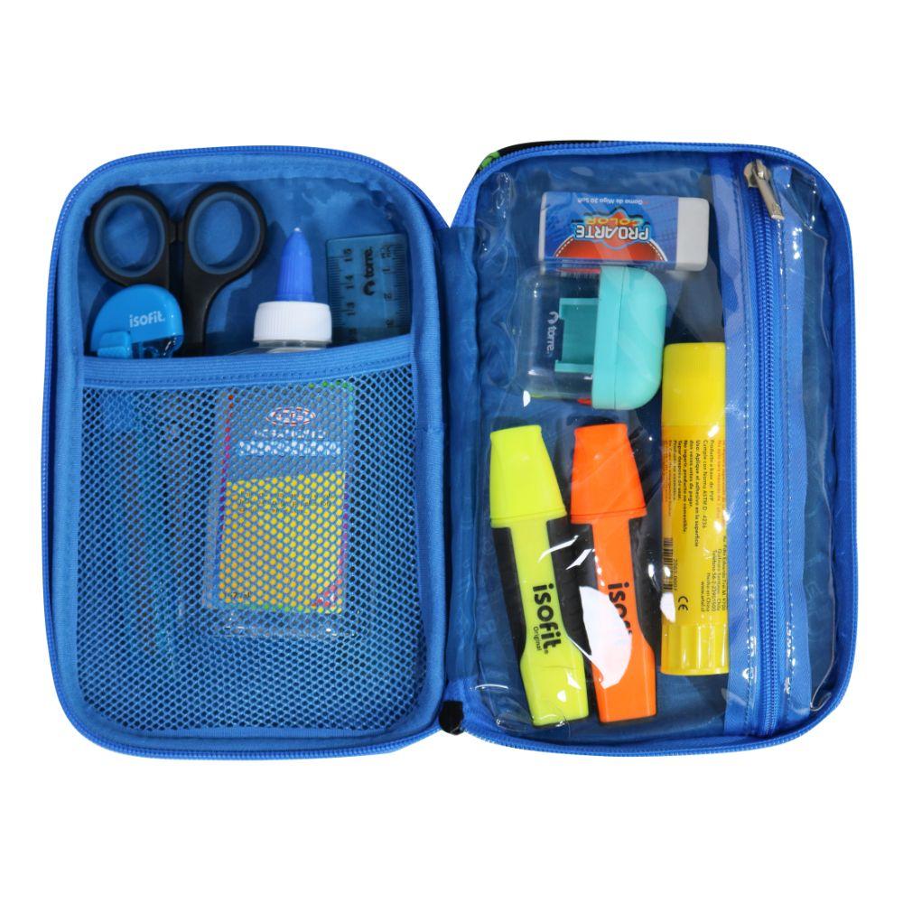 Estuche Infantil Niño Rígido Box Speed Car Negro Head-3