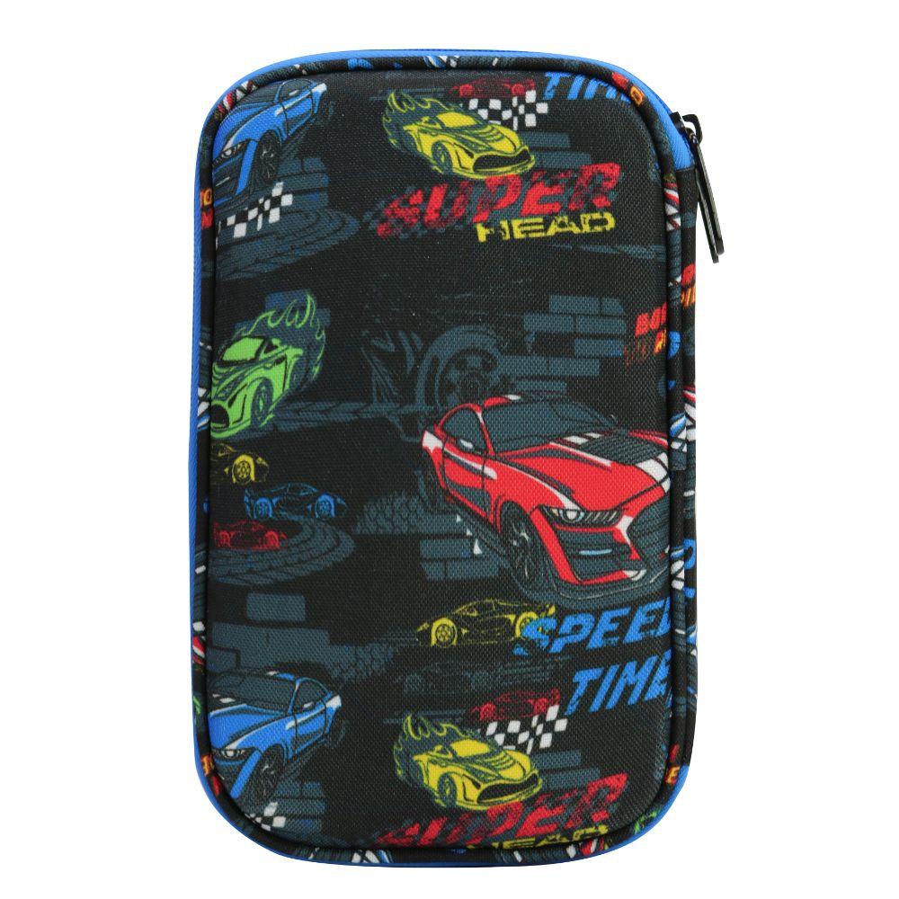 Estuche Infantil Niño Rígido Box Speed Car Negro Head-6