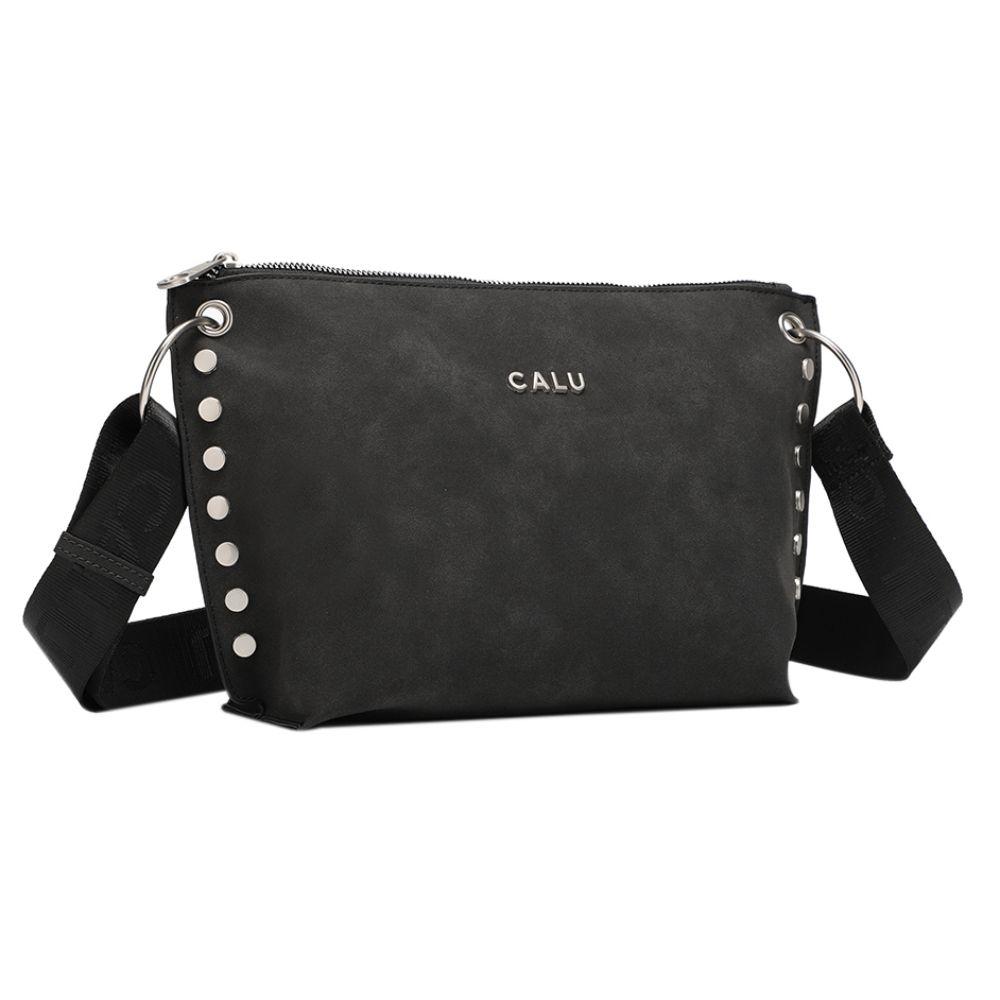 Cartera Bandolera Adisa PU Desgastado Negro Calu-0