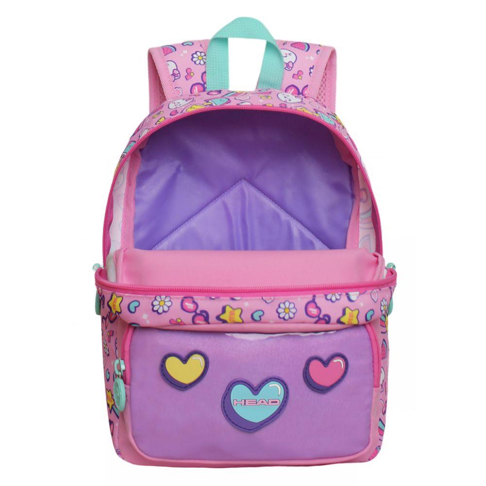 Mochila Infantil Niña Pop Cat Print Rosado Head-2