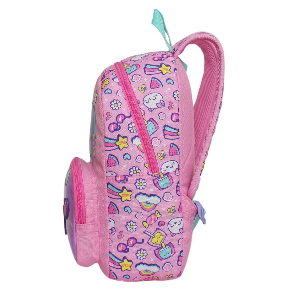Mochila Infantil Niña Pop Cat Print Rosado Head-3