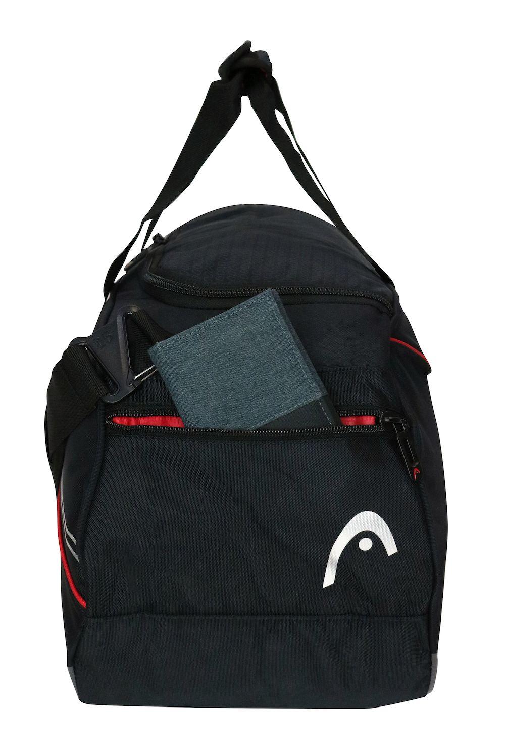Bolso Deportivo New Combat 45 Negro Rojo Head-5