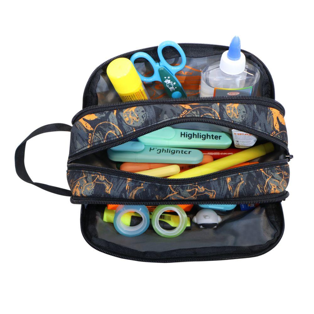 Estuche Infantil Niño Atos Dino Naranjo Head-2