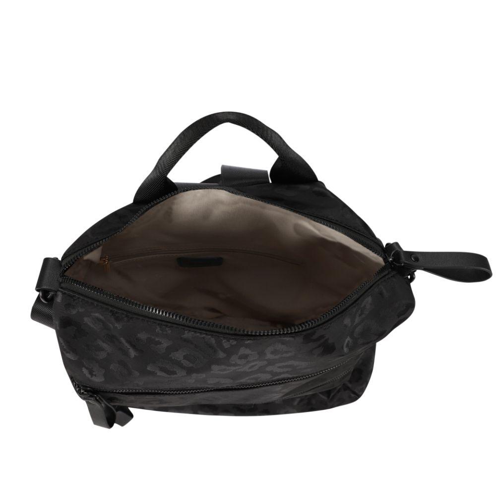 Mochila Cartera Belen Animal Print Negro Calu-3