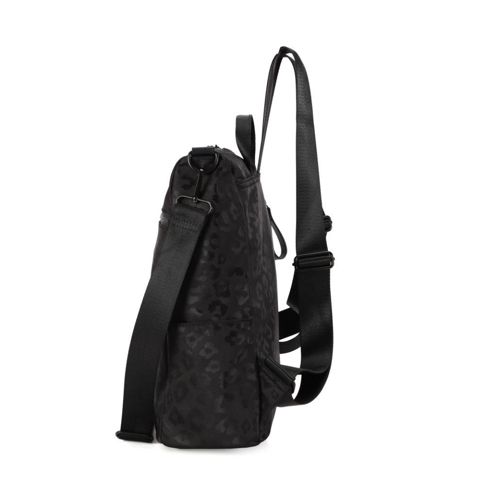 Mochila Cartera Belen Animal Print Negro Calu-4