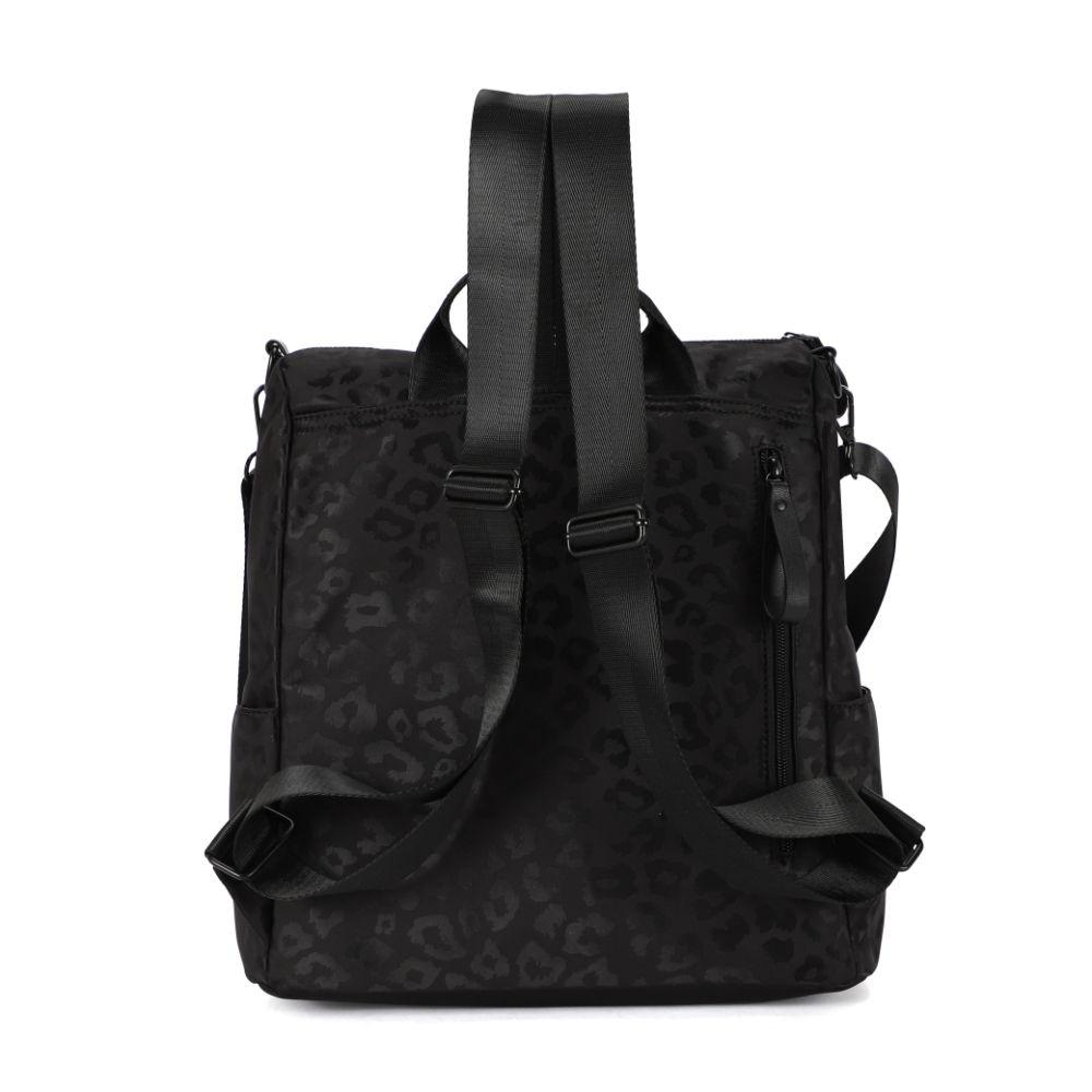 Mochila Cartera Belen Animal Print Negro Calu-5