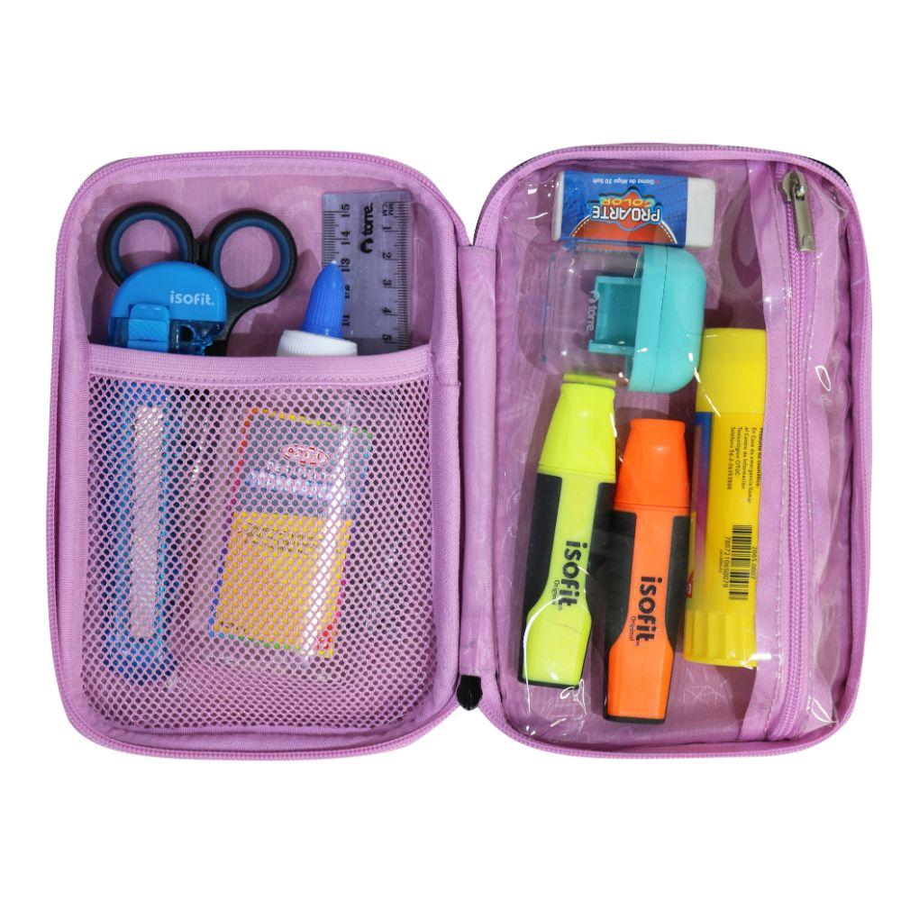 Estuche Infantil Niña Rígido Box Space Cat Negro Head-3