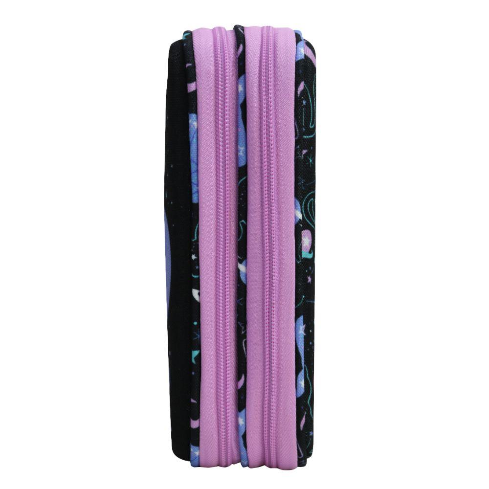 Estuche Infantil Niña Rígido Box Space Cat Negro Head-5