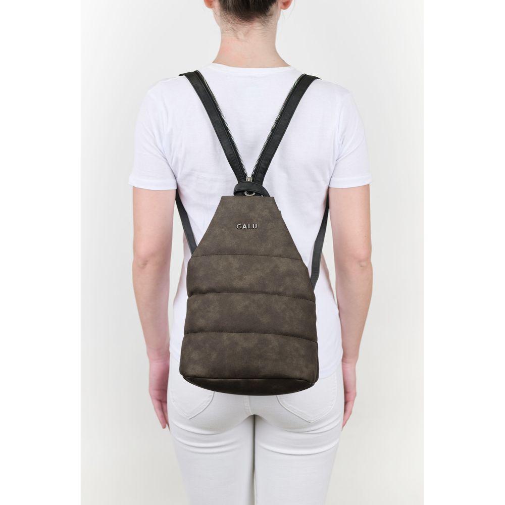 Mochila y Crossbody Amelie PU Café Calu-5