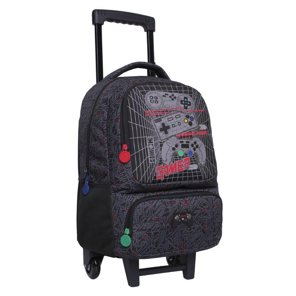 Pack Bakan Escolar Gamer Circuito Negro Head-1