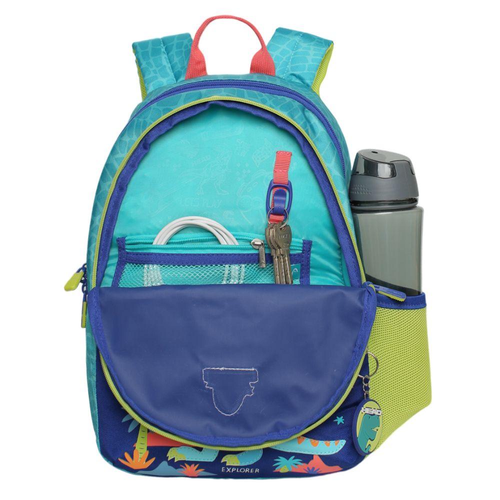 Mochila Infantil Niño Bionica Mix Dinos Azul Head-2