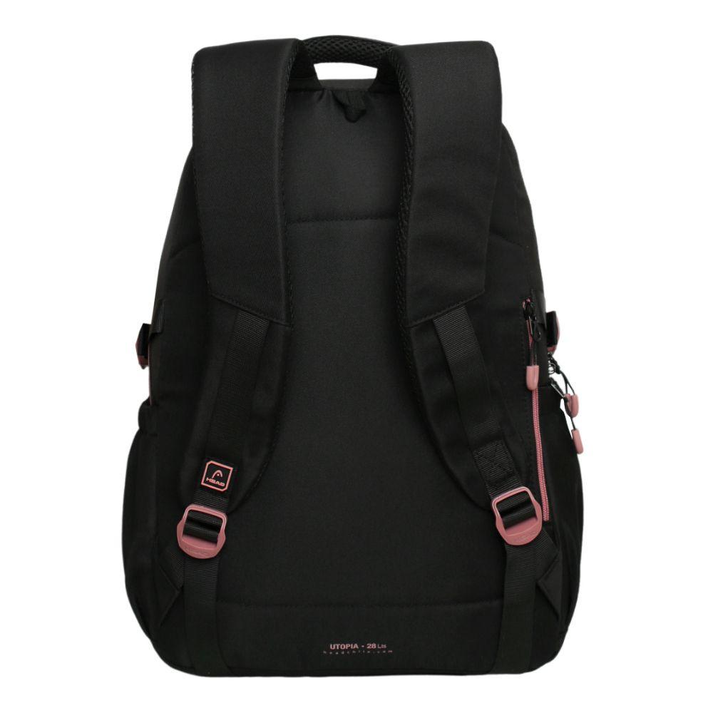 Mochila Mujer Utopia Sport Negro Rosado Head-5