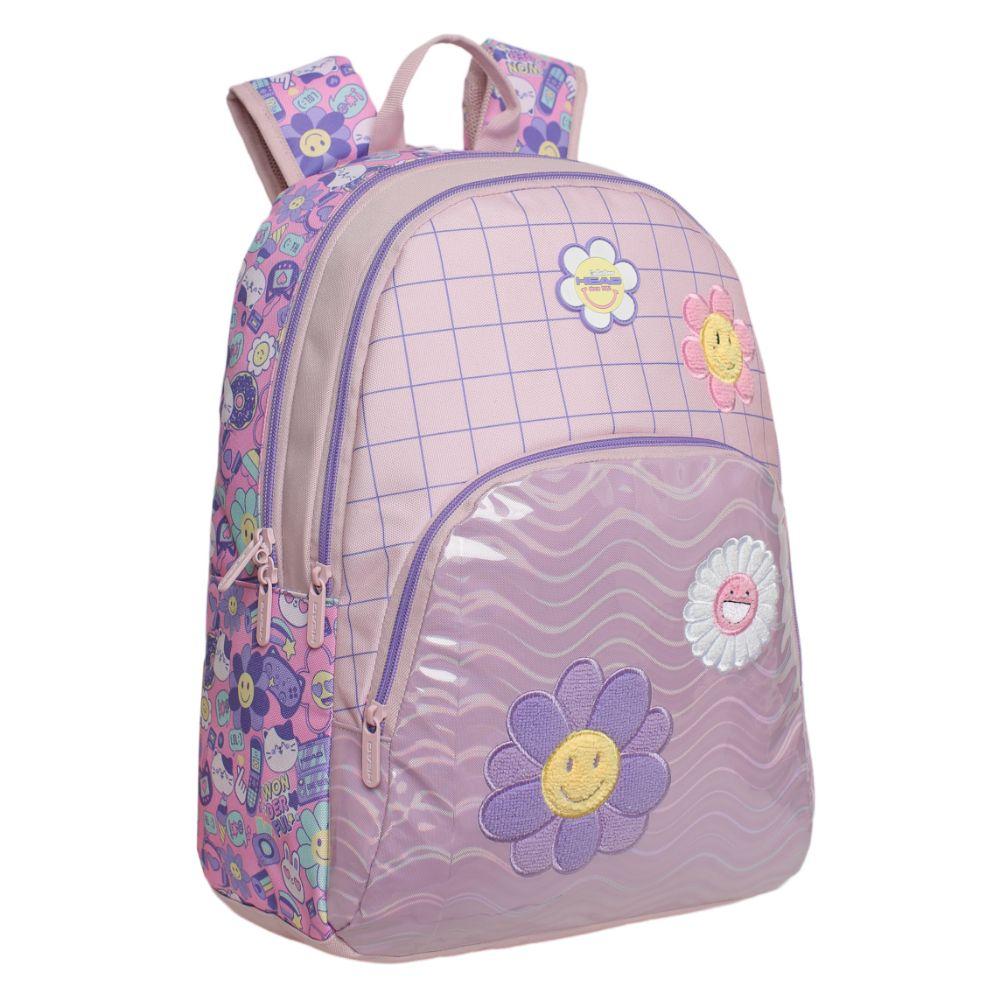 Mochila Infantil Niña Balloon Emoticones Rosado Head-0